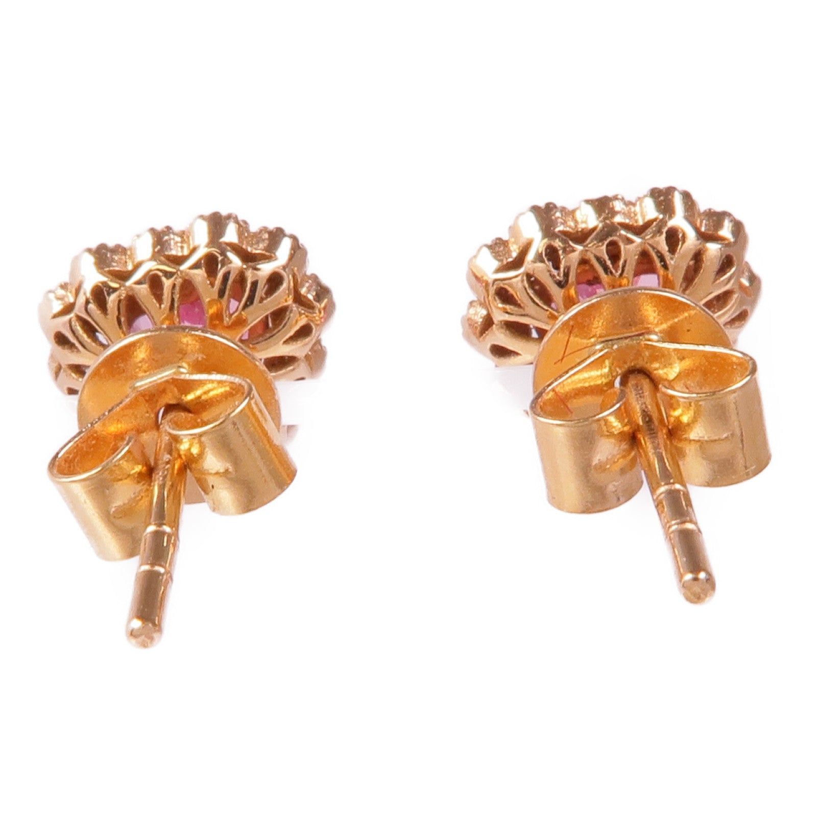 JEWELRY 18K玫瑰金Sapphire Diamond Earrings藍寶石/鑽石耳環