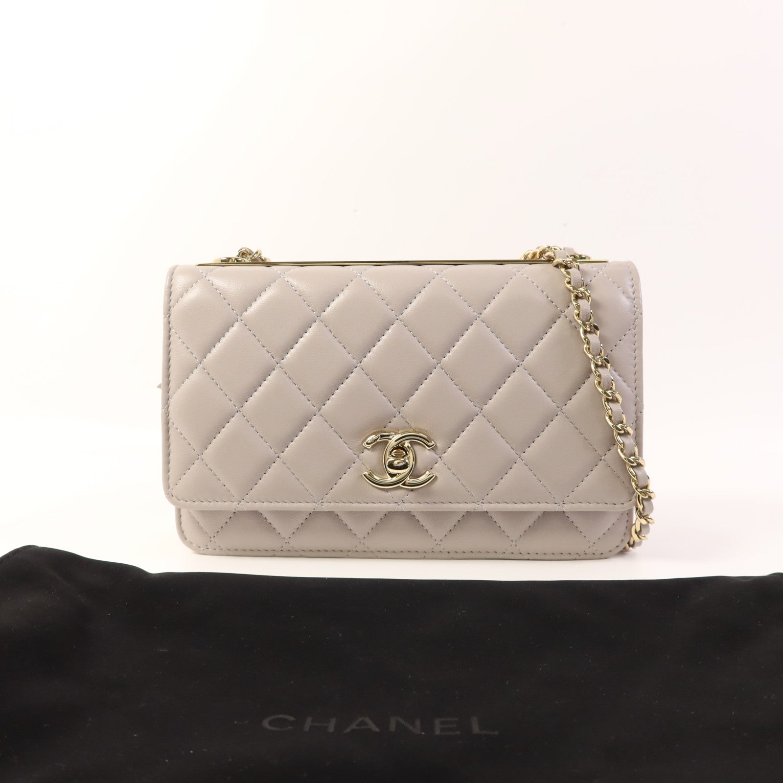 CHANEL 羊皮皮革Trendy CC金扣鏈帶肩背袋