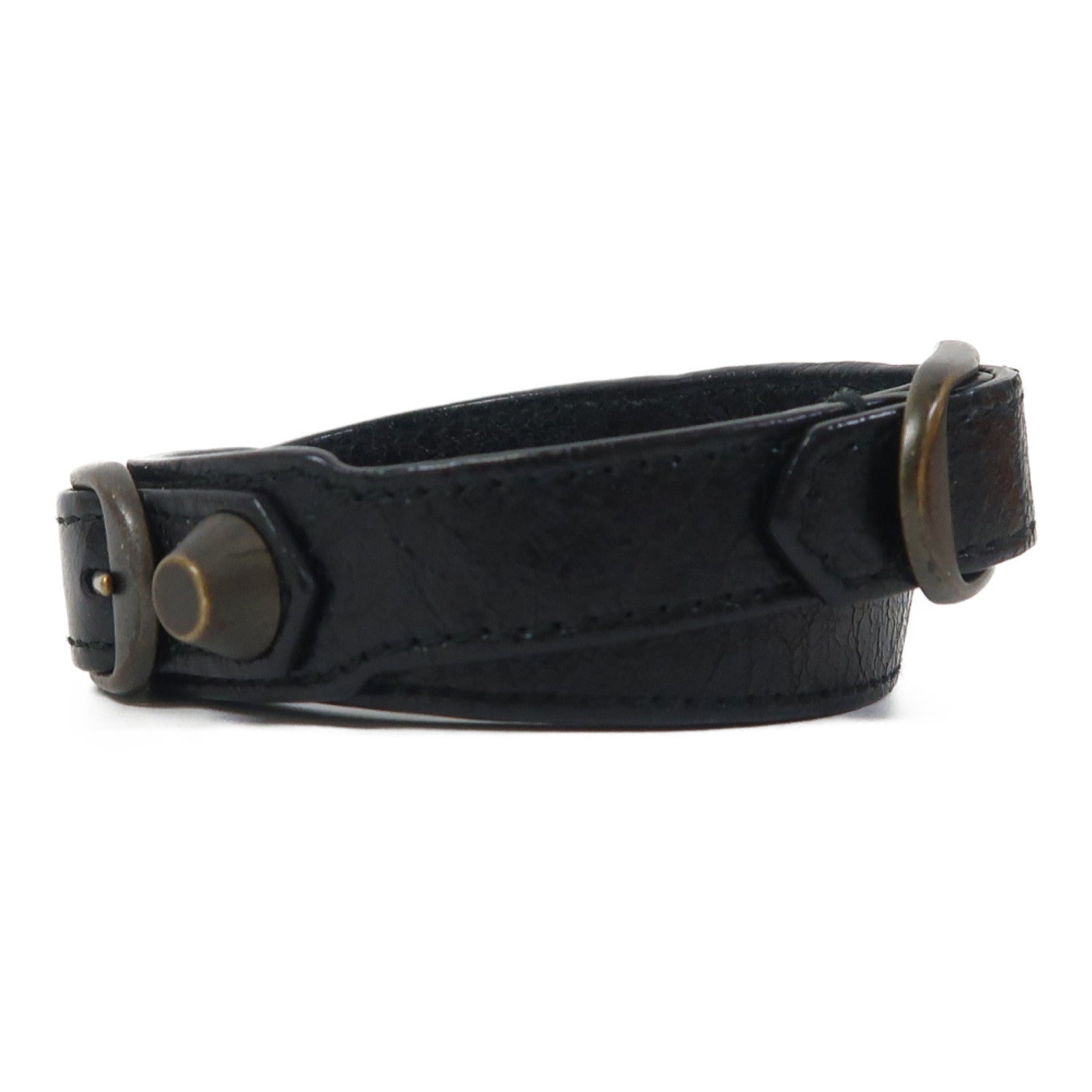 BALENCIAGA 【激減優惠】皮革Triple Tour Bracelet手鐲黑色