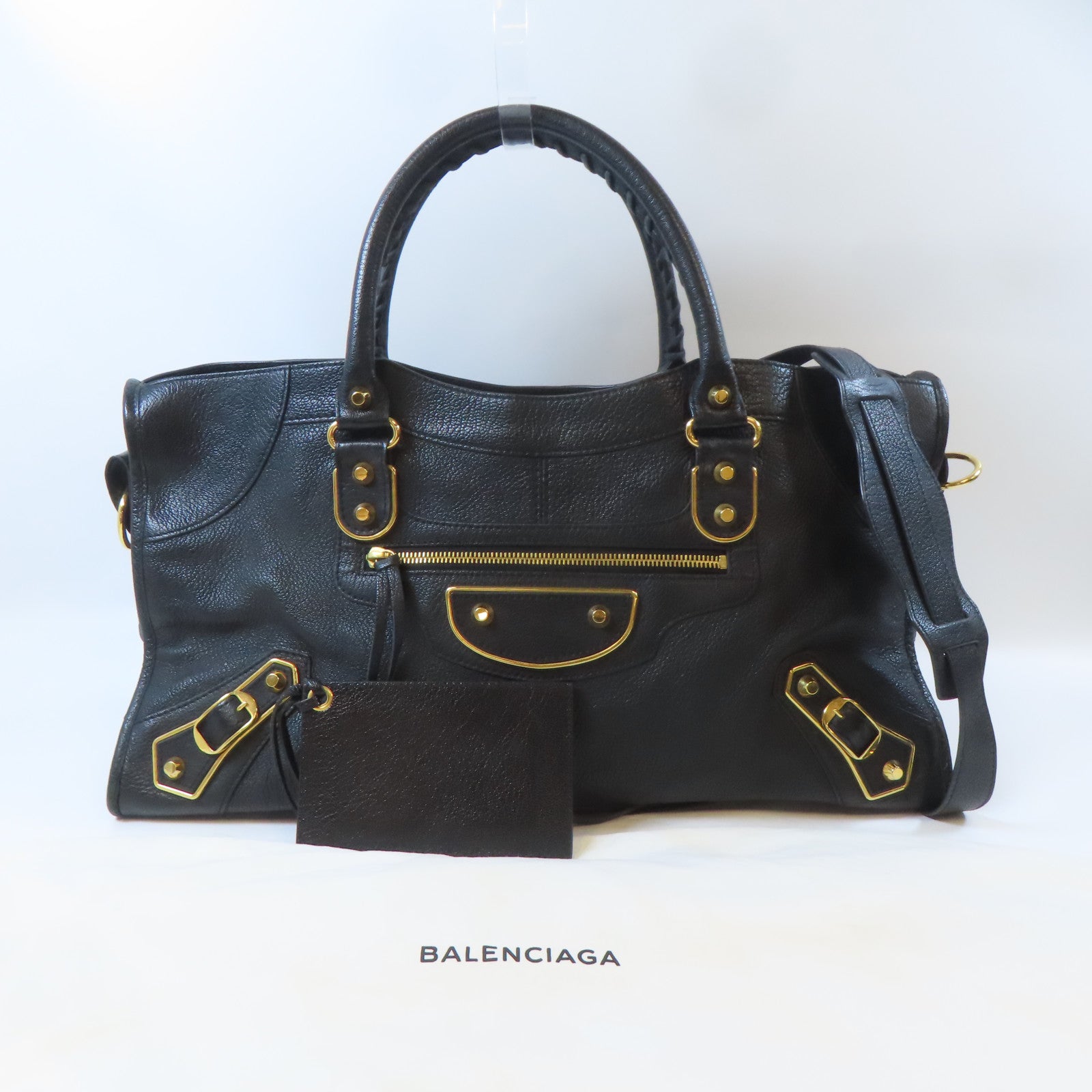 BALENCIAGA 【激減優惠】牛皮皮革Metallic Edge Part Time金扣手挽肩背兩用袋黑色