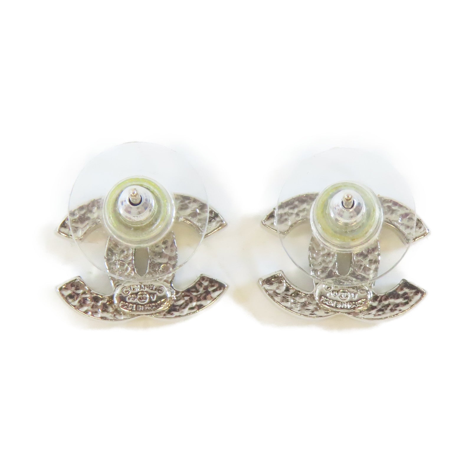 CHANEL 金屬/水晶Earrings耳環銀色