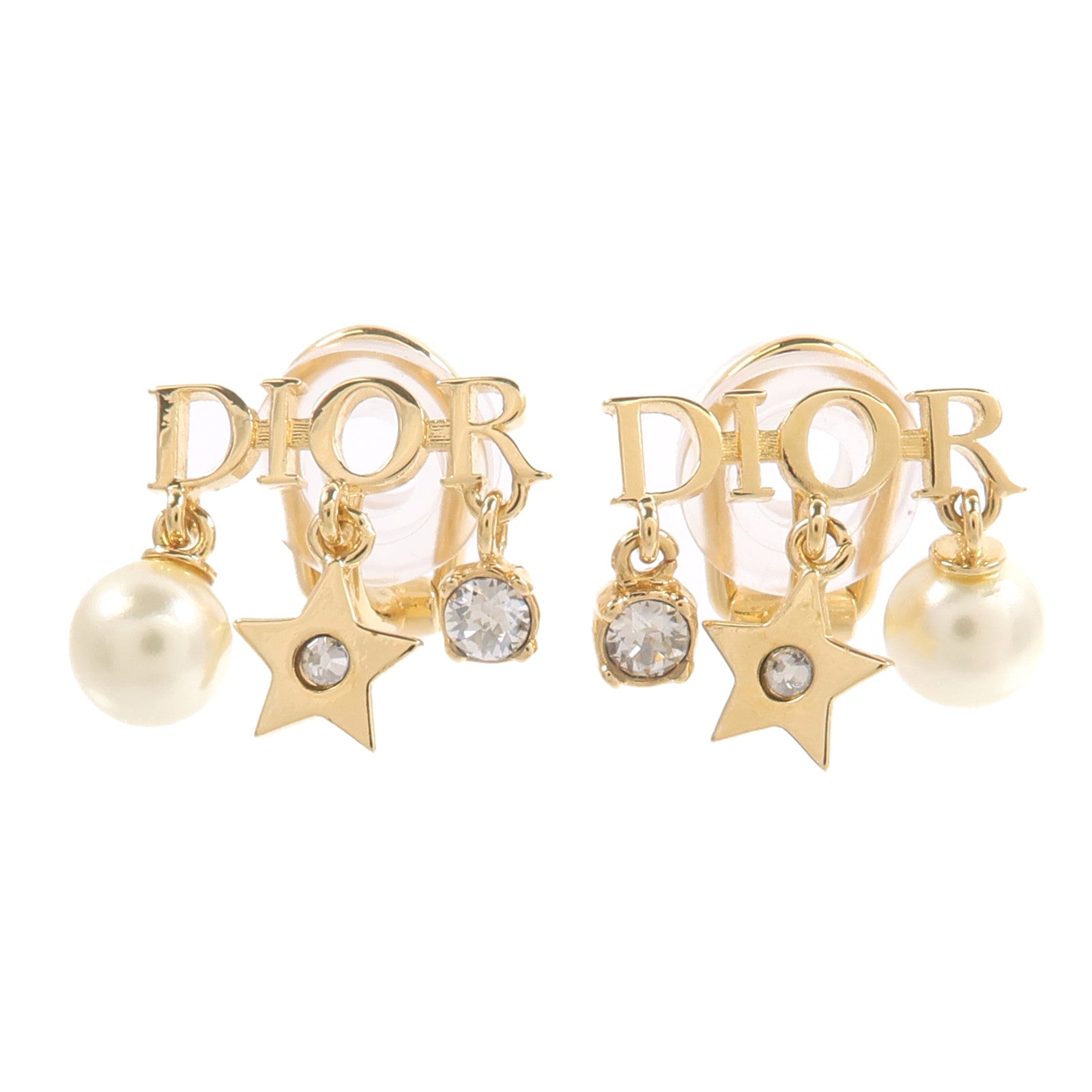 Dior 金屬/樹脂/水晶Evolution Clip-On Earrings耳環