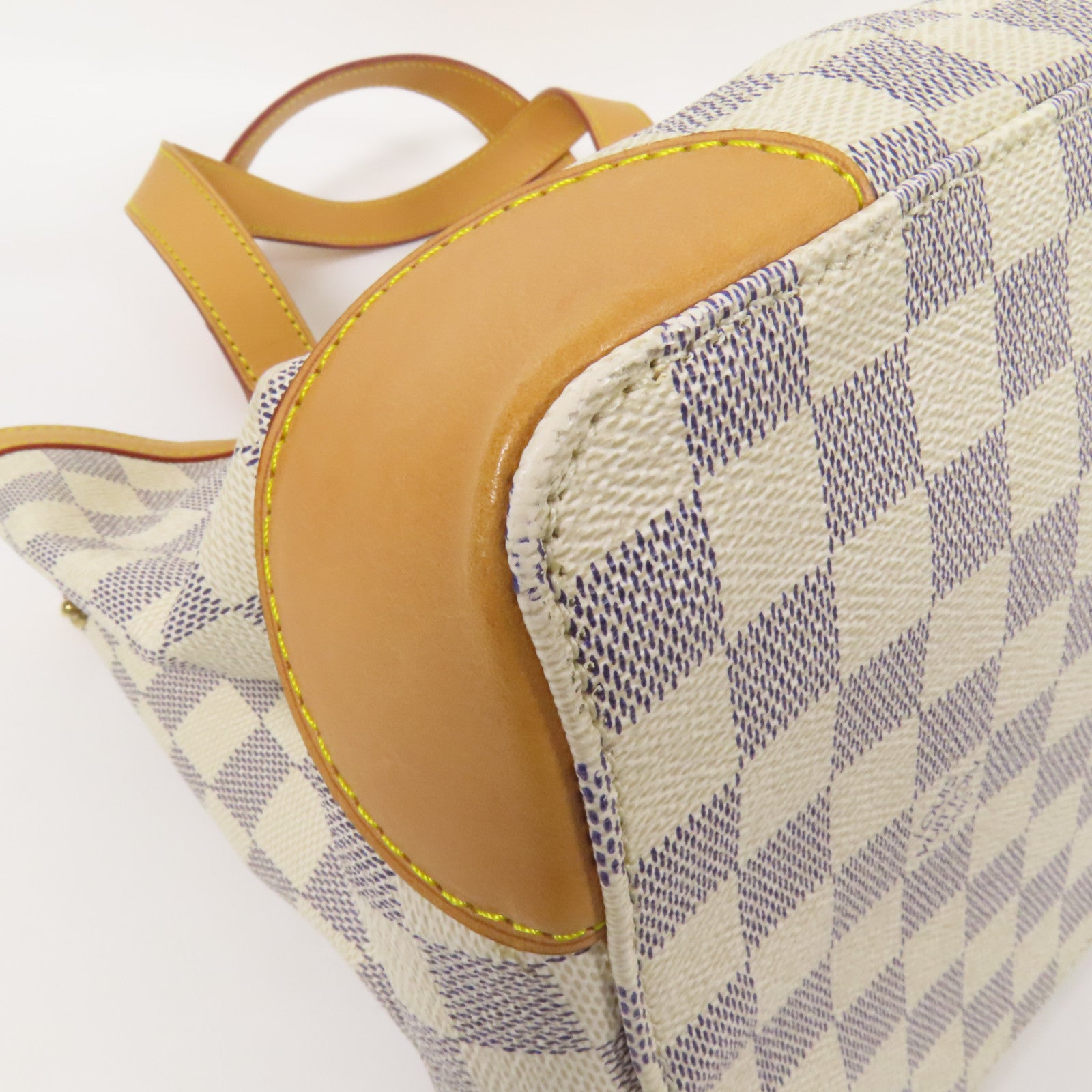 LOUIS VUITTON Damier Azur Hampstead PM金扣手挽袋