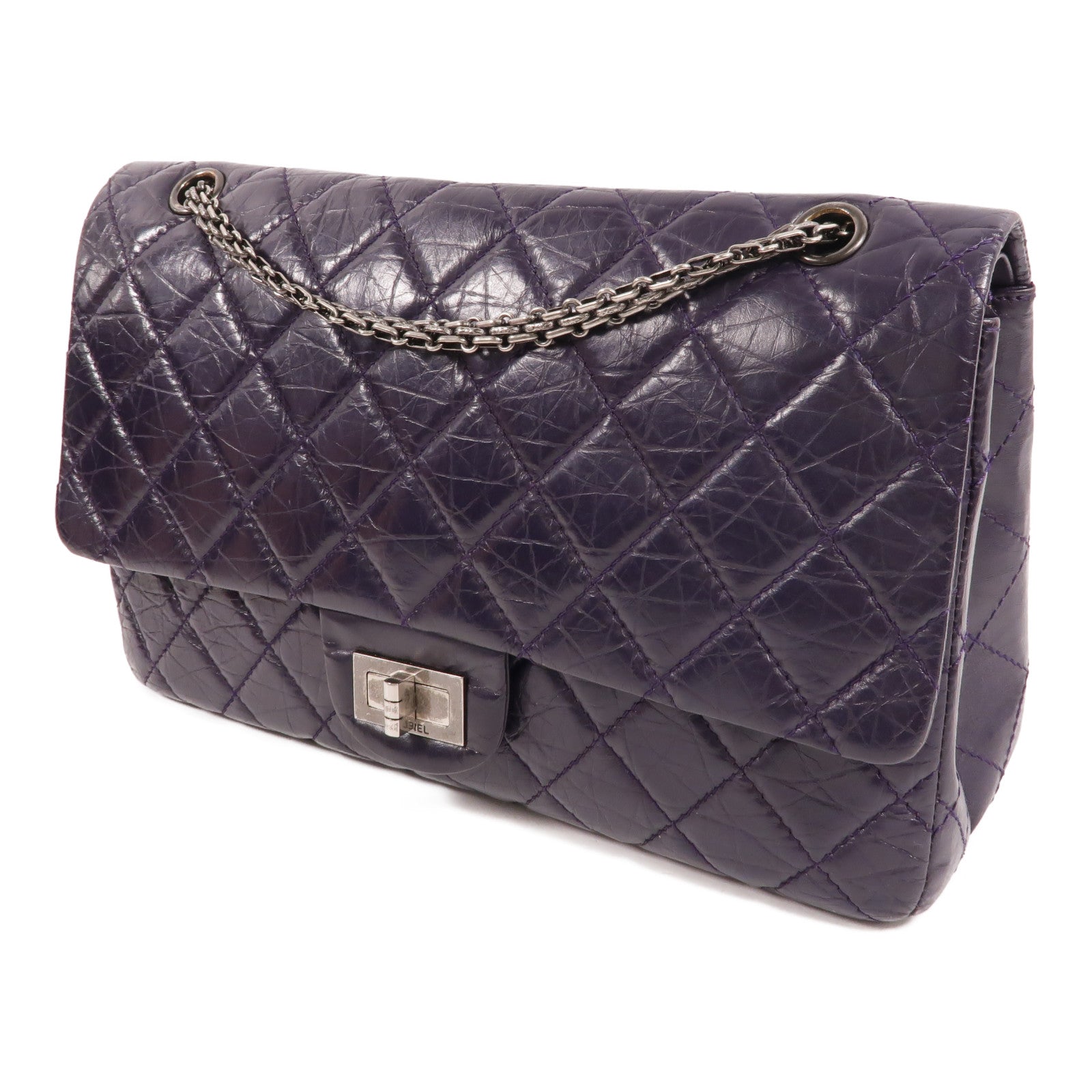 CHANEL 牛皮皮革2.55 Maxi鏈帶肩背袋