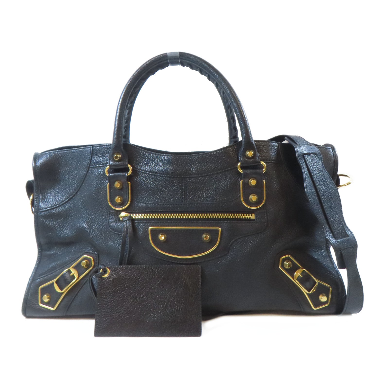 BALENCIAGA 【激減優惠】牛皮皮革Metallic Edge Part Time金扣手挽肩背兩用袋黑色