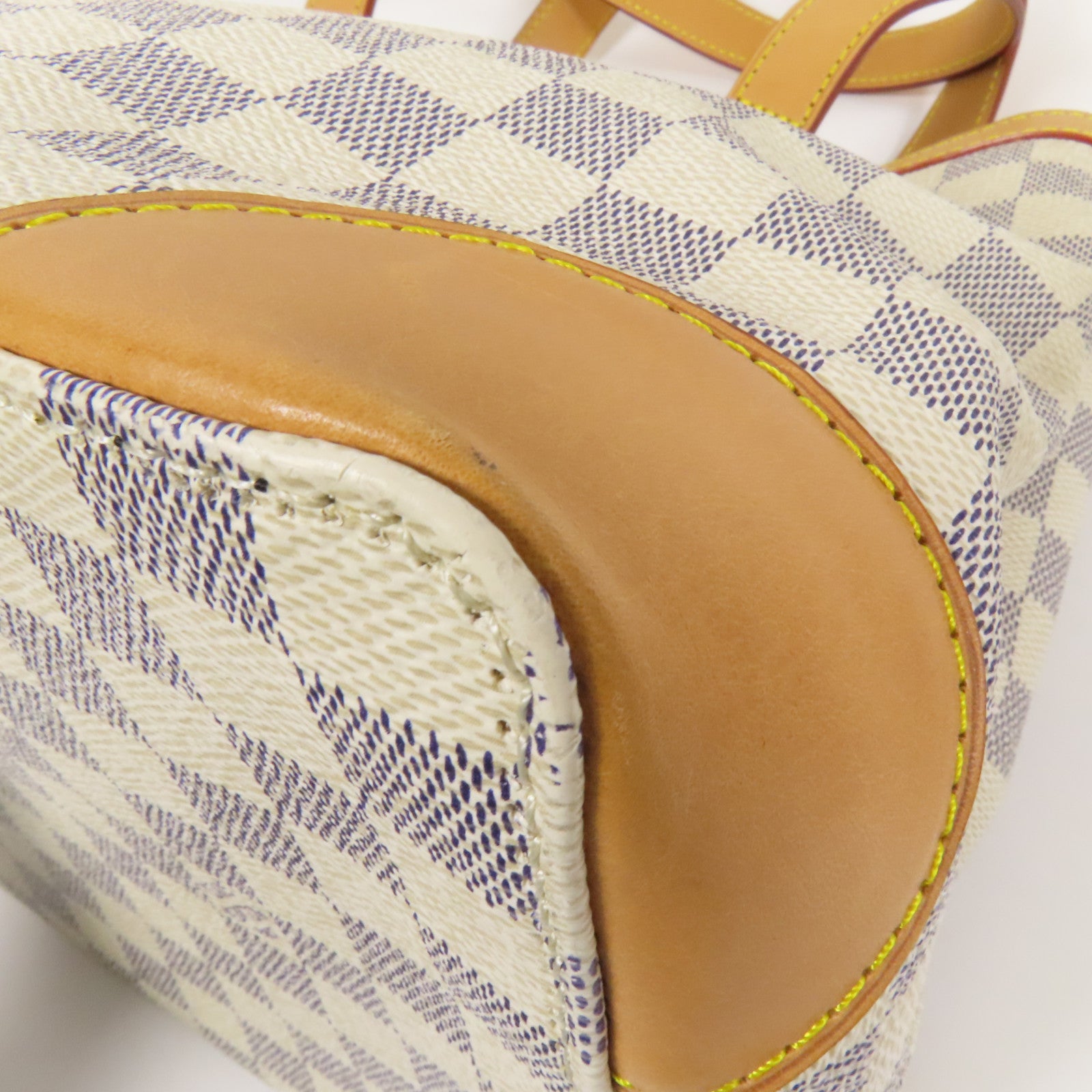 LOUIS VUITTON Damier Azur Hampstead PM金扣手挽袋