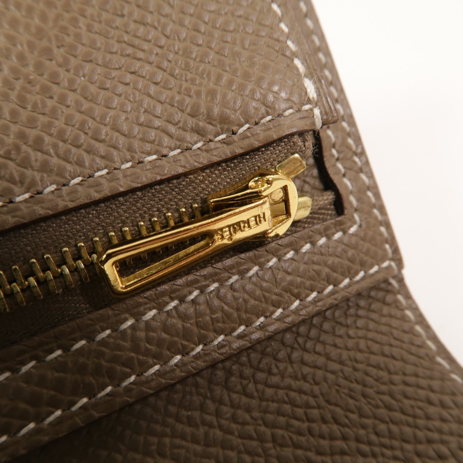 HERMES Epsom皮革Bearn Compact Wallet錢包Etoupe