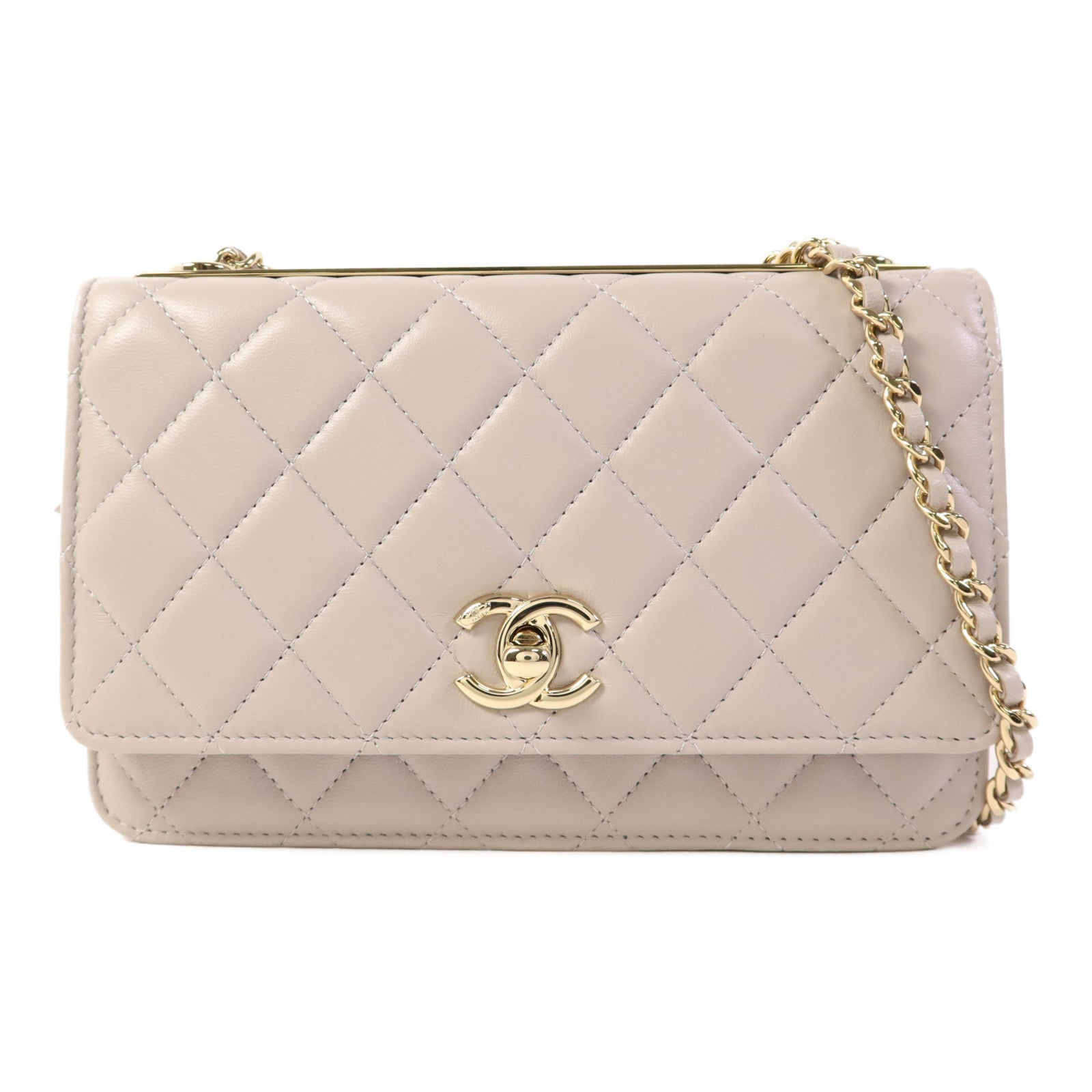 CHANEL 羊皮皮革Trendy CC金扣鏈帶肩背袋