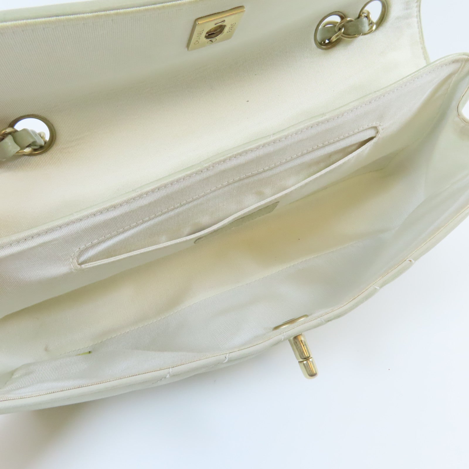 CHANEL **【激減優惠】牛皮皮革Chain Shoulder Bag金扣鏈帶肩背袋淺綠色