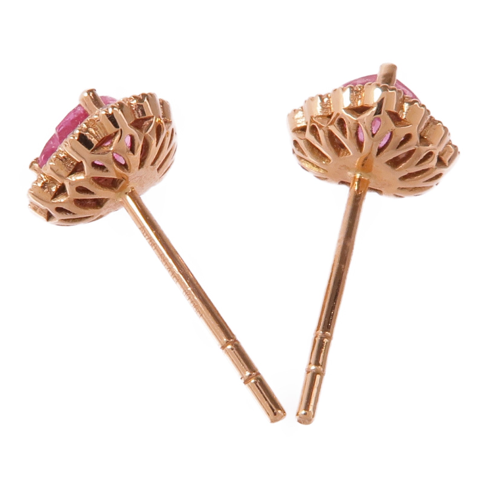 JEWELRY 18K玫瑰金Sapphire Diamond Earrings藍寶石/鑽石耳環