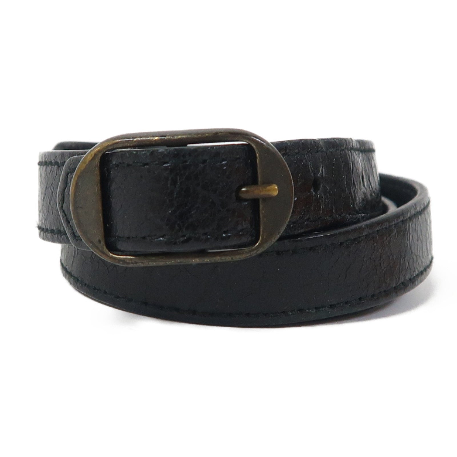 BALENCIAGA 【激減優惠】皮革Triple Tour Bracelet手鐲黑色