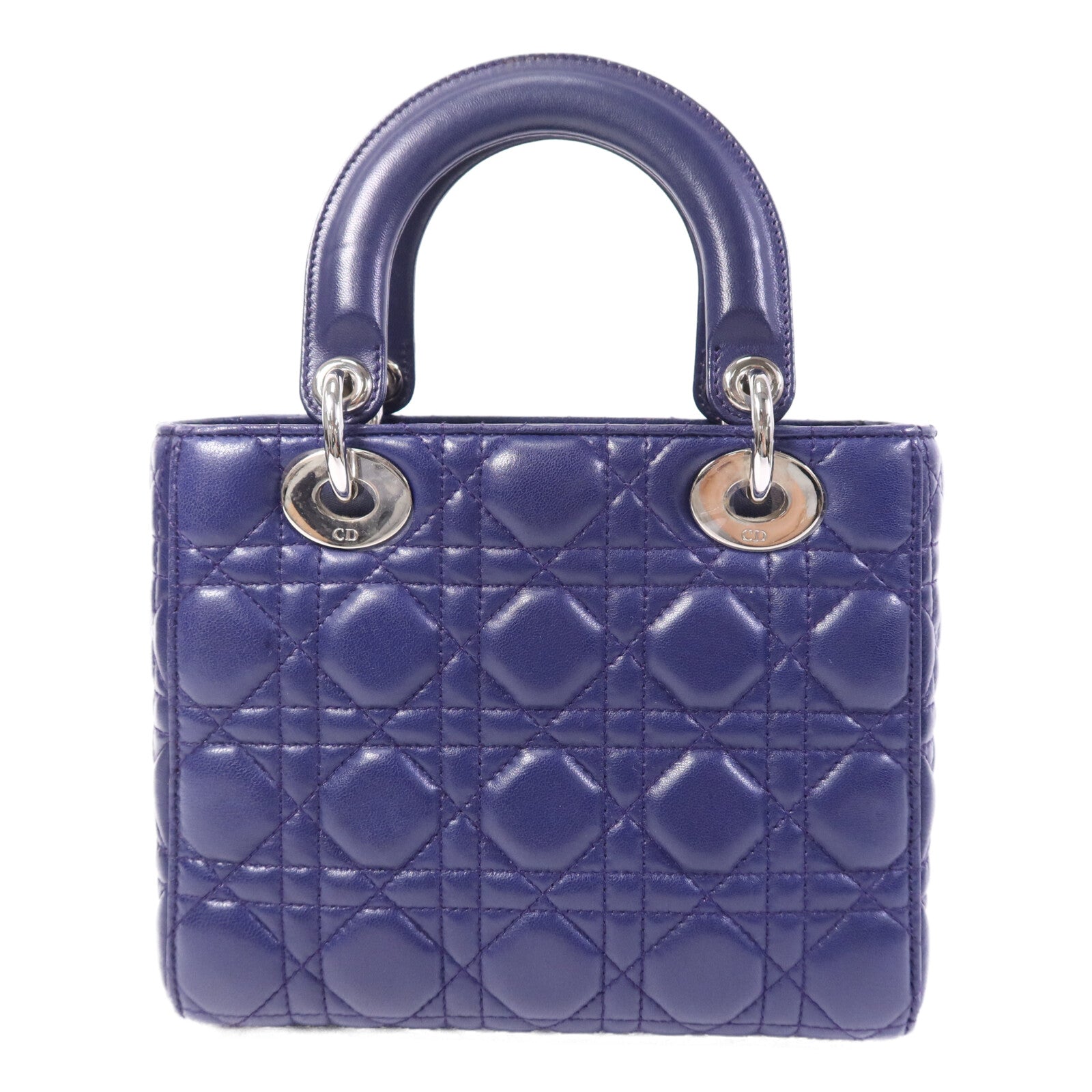 Dior 羊皮皮革Lady Dior Small銀扣手挽肩背兩用袋