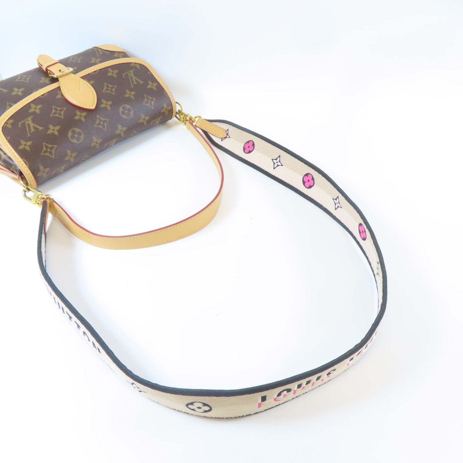 LOUIS VUITTON Monogram Diane金扣手挽肩背兩用袋啡色