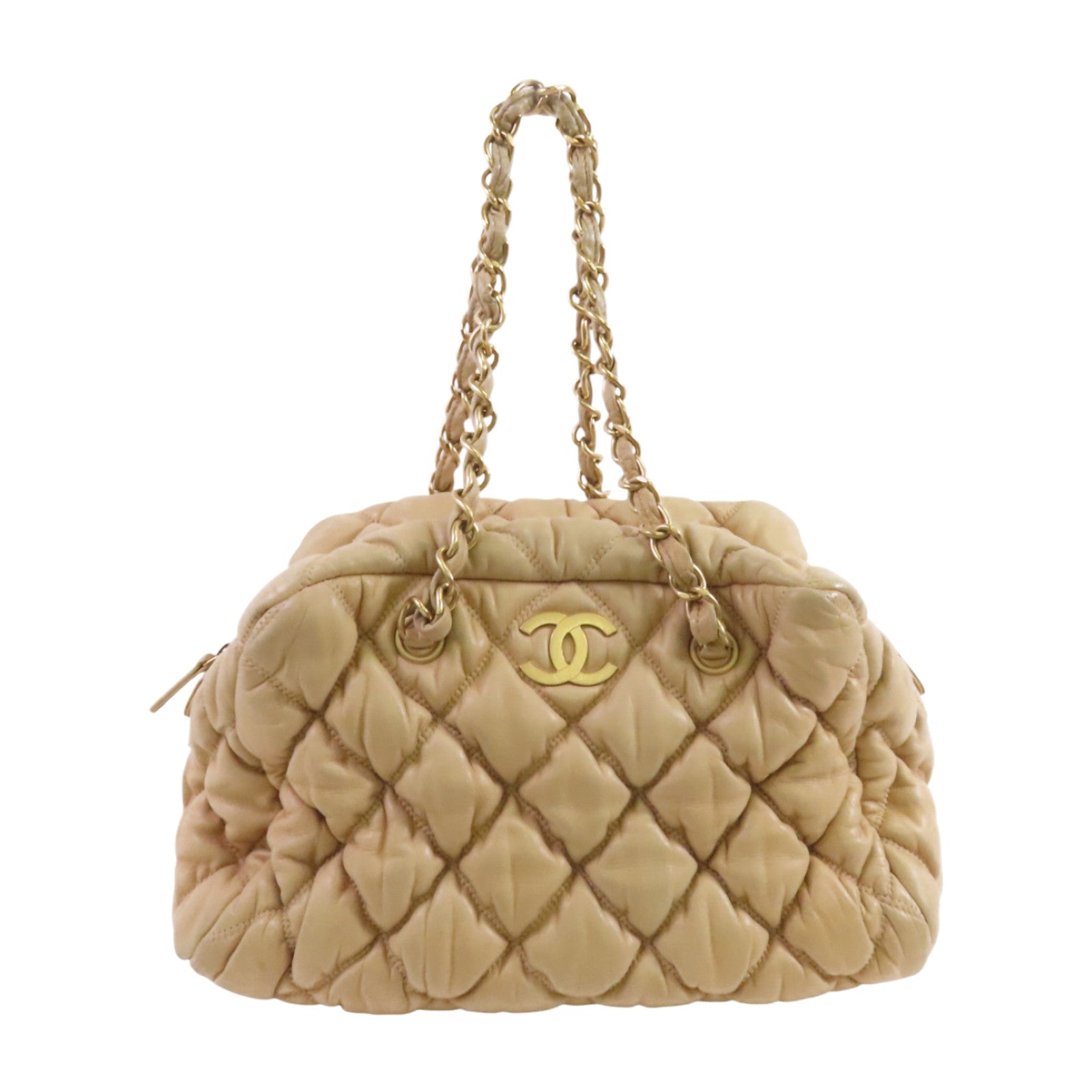 CHANEL 羊皮皮革Chain Shoulder金扣鏈帶肩背袋