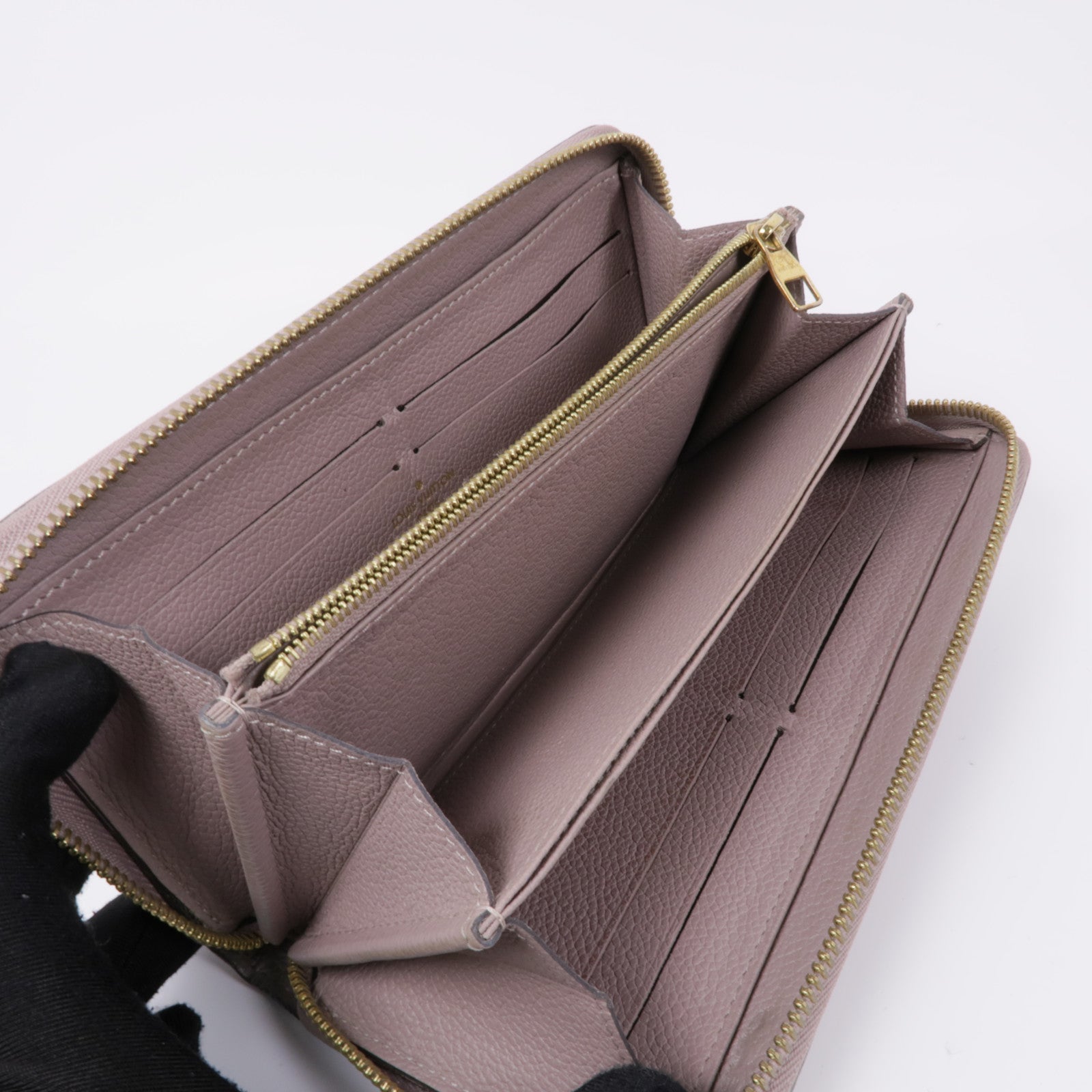 LOUIS VUITTON 【激減優惠】Monogram Empreinte Zippy Wallet金扣長錢包米色