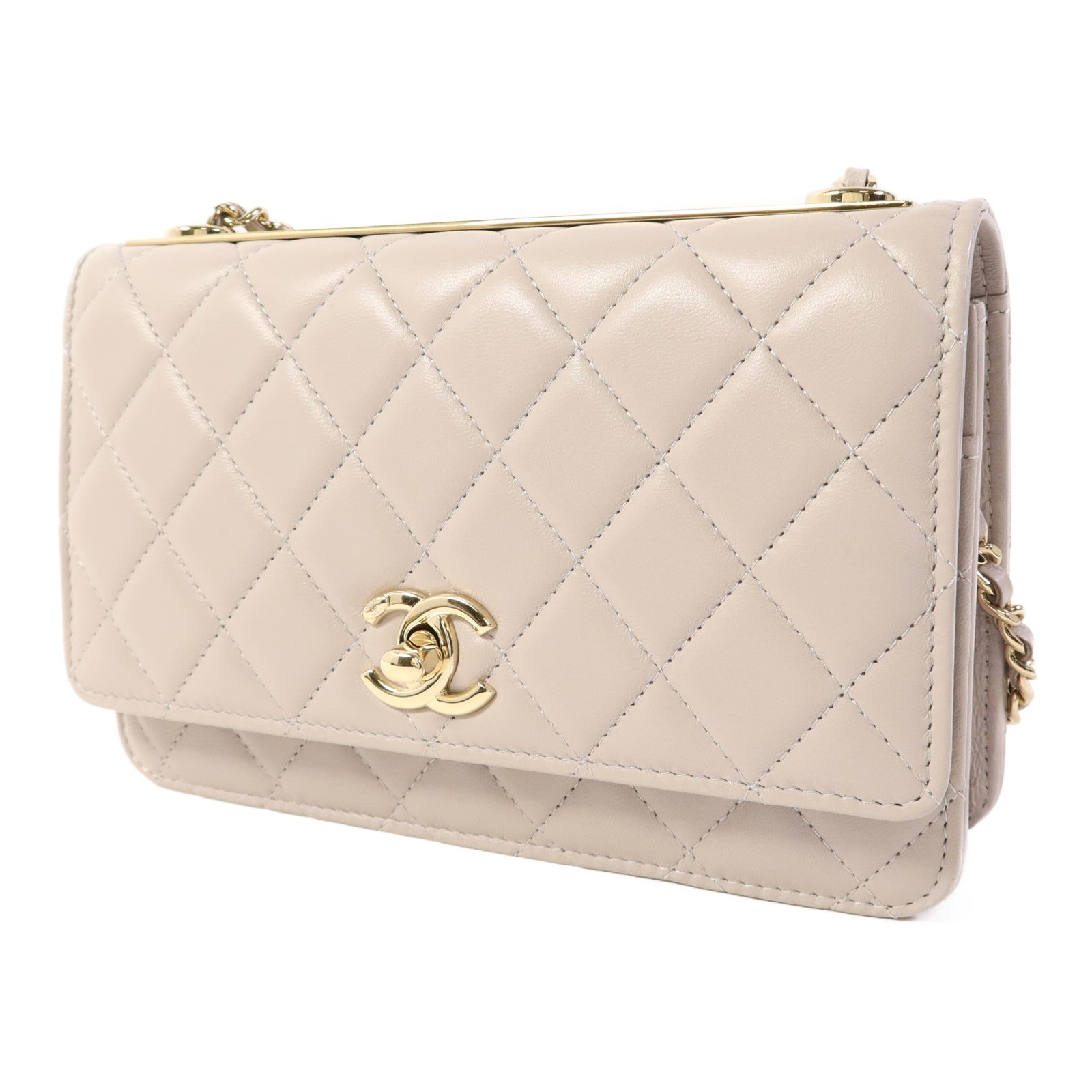 CHANEL 羊皮皮革Trendy CC金扣鏈帶肩背袋