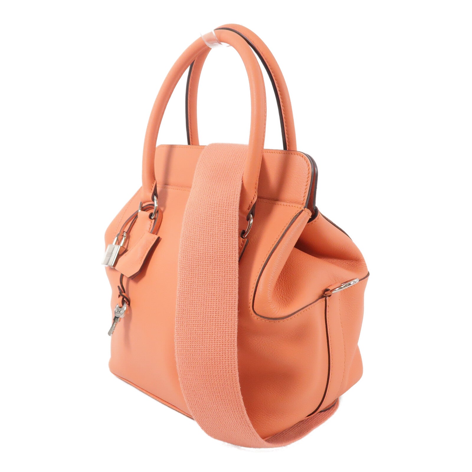 HERMES Evercolor皮革Toolbox 20手挽肩背兩用袋Crevette