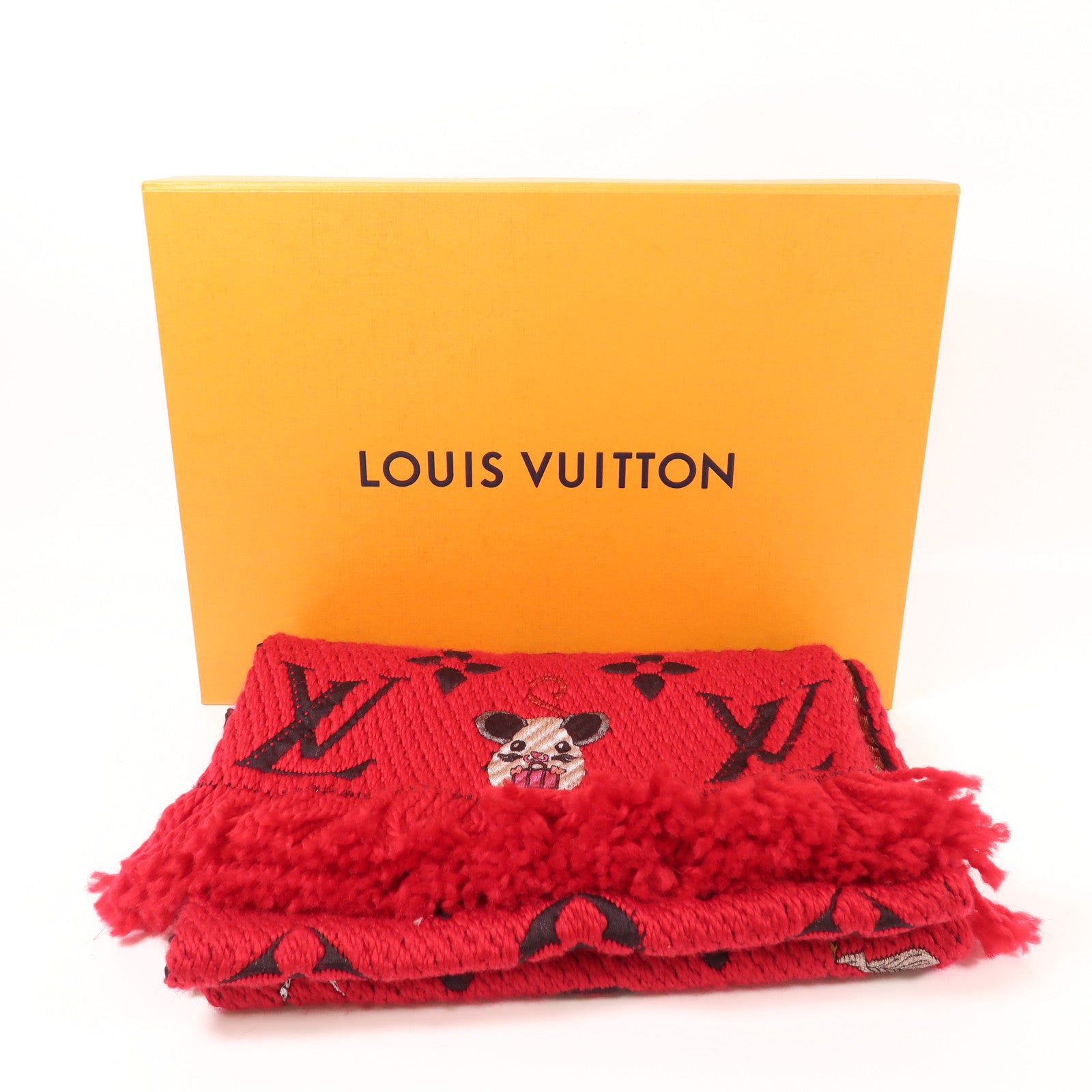 LOUIS VUITTON 羊毛/絲質Muffler圍巾