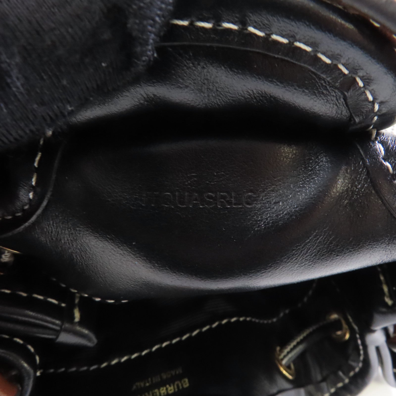 BURBERRY 帆布Drawstring Shoulder金扣手挽肩背兩用袋黑色