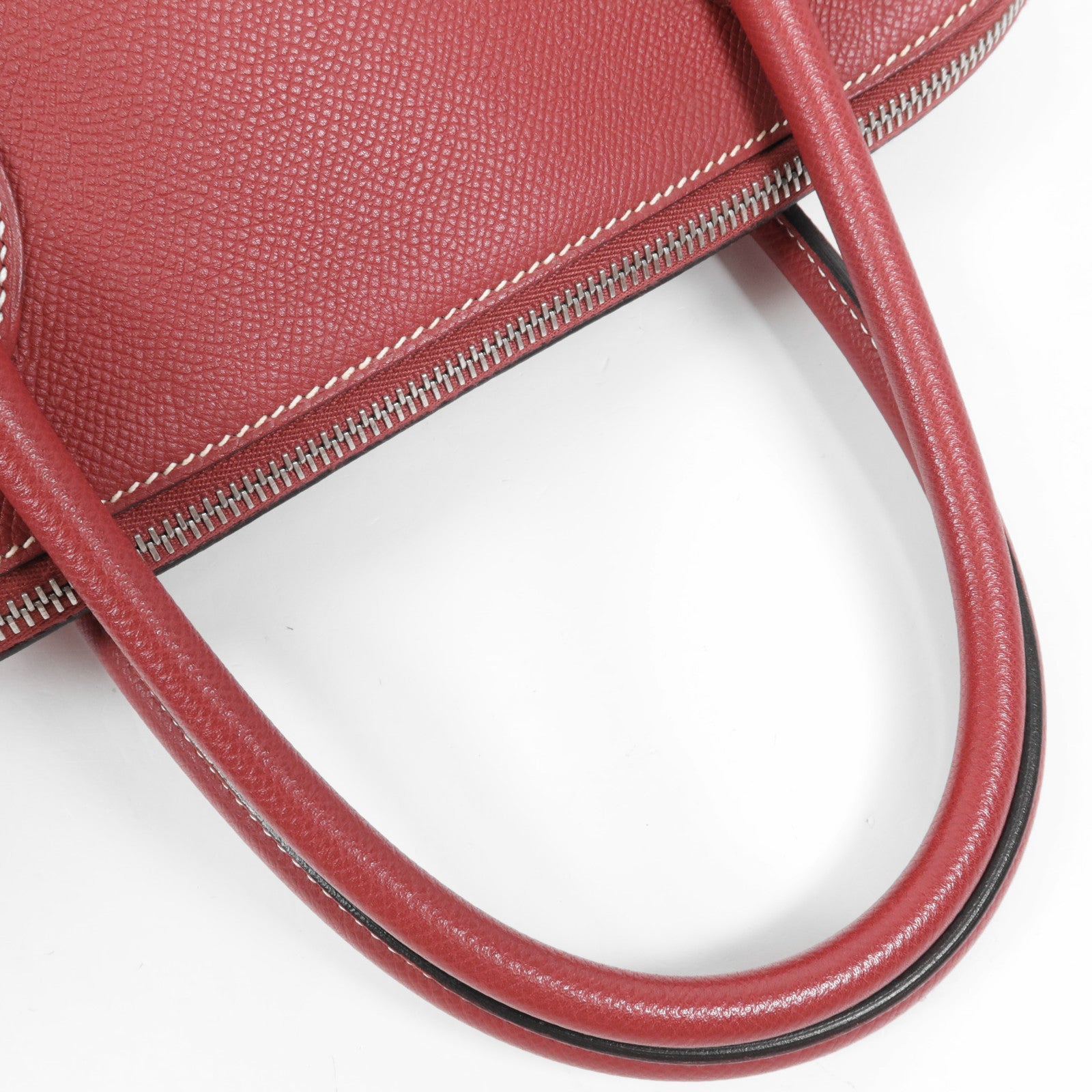HERMES Epsom皮革Bolide Relax 35銀扣手挽袋Rouge Grenat