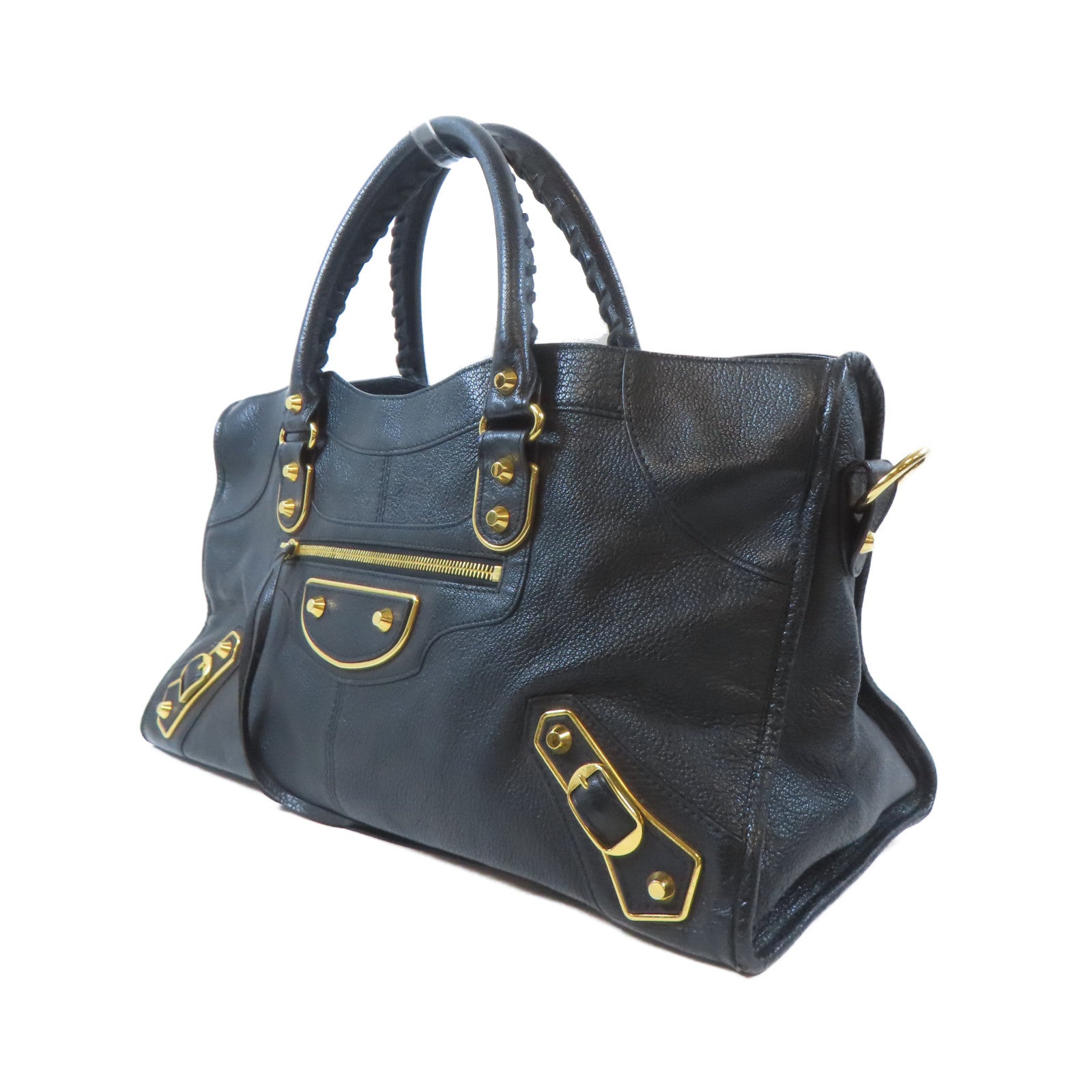BALENCIAGA 【激減優惠】牛皮皮革Metallic Edge Part Time金扣手挽肩背兩用袋黑色