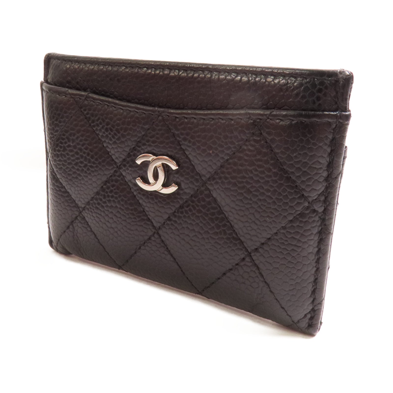 CHANEL 牛皮皮革Card Case銀扣卡片套