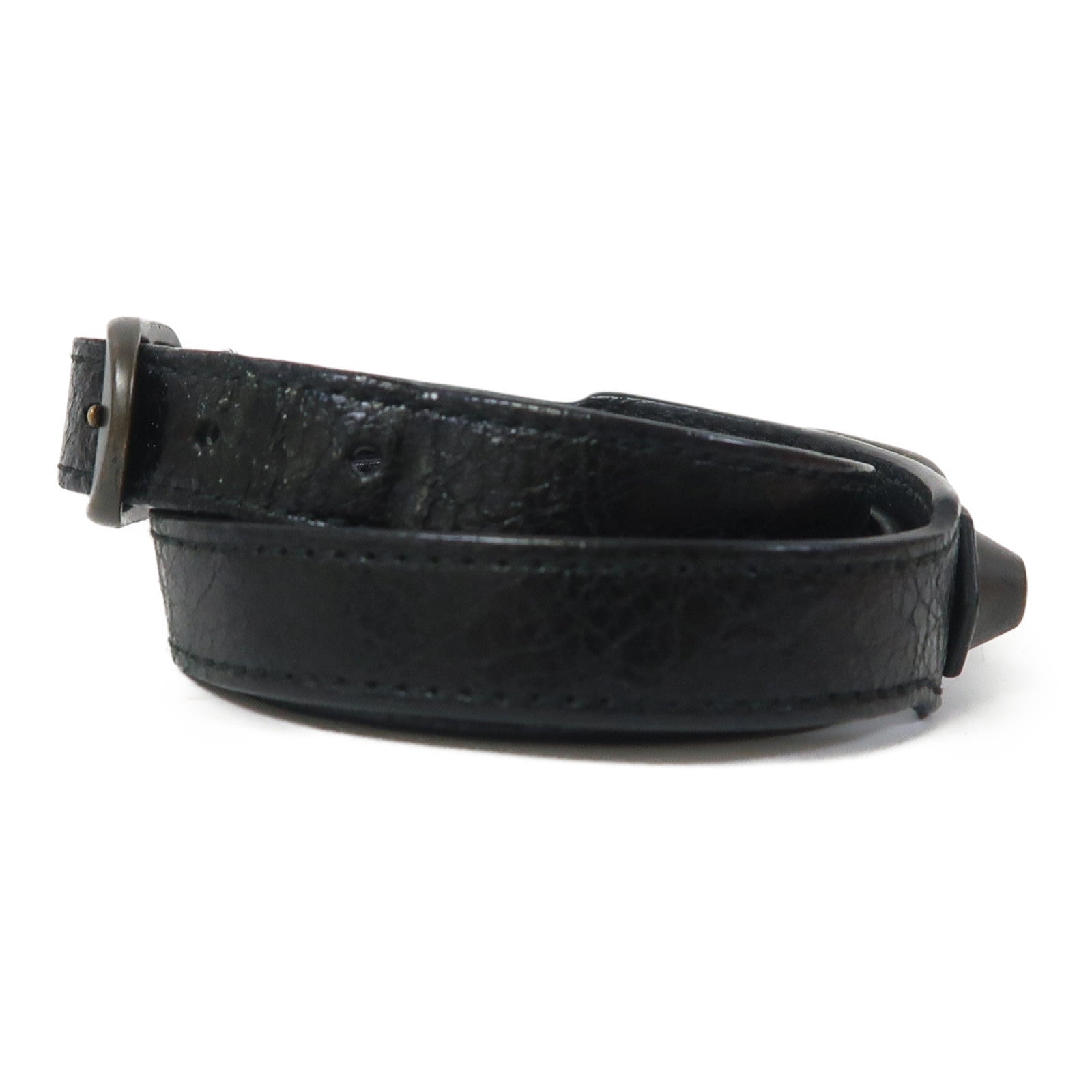 BALENCIAGA 【激減優惠】皮革Triple Tour Bracelet手鐲黑色