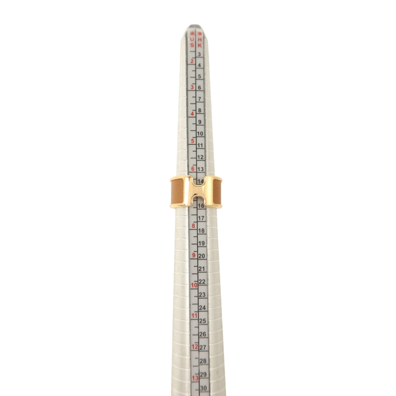 HERMES Madame皮革/金屬Olympe Ring Large戒指Hermes#M/US#6.5Gold