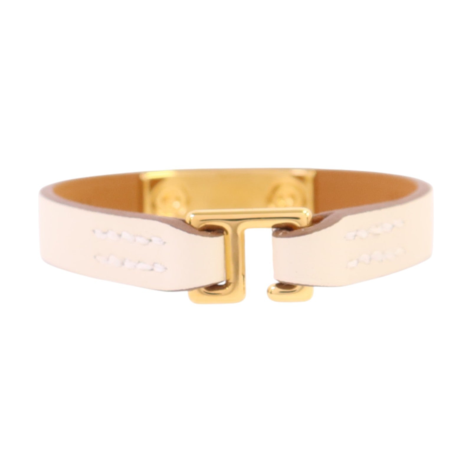 HERMES Swift皮革Mini Rivale Bracelet金扣手鏈