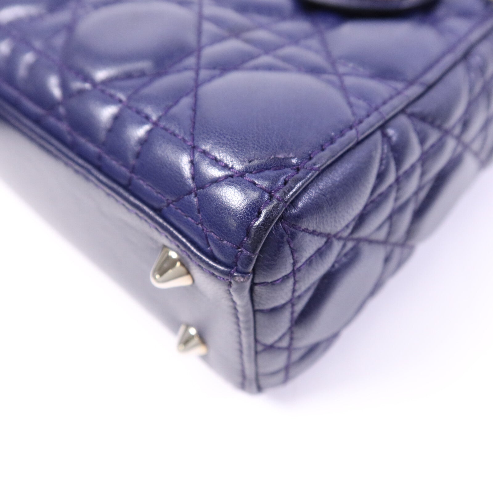 Dior 羊皮皮革Lady Dior Small銀扣手挽肩背兩用袋