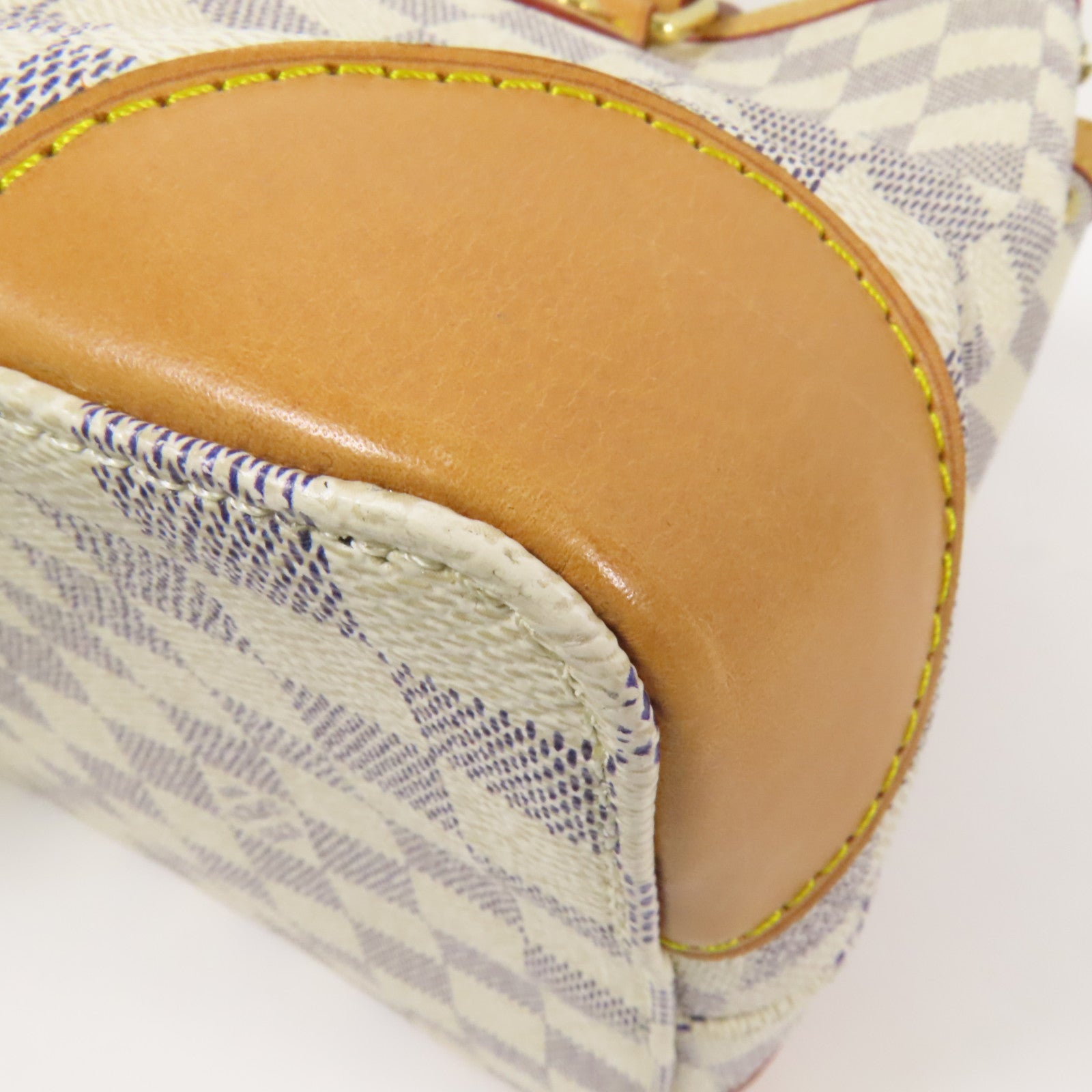 LOUIS VUITTON Damier Azur Hampstead PM金扣手挽袋