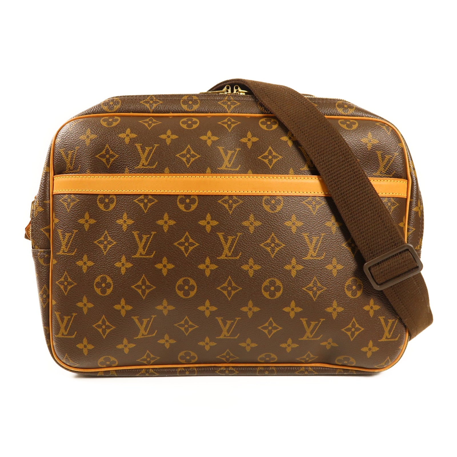 LOUIS VUITTON Monogram Reporter GM金扣肩背袋