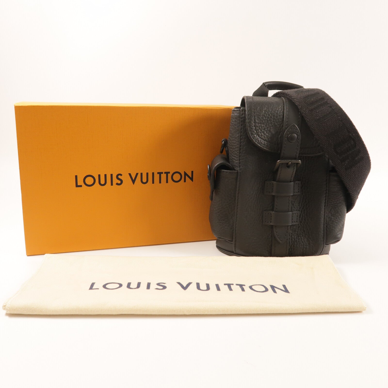 LOUIS VUITTON Monogram Taurillon Nano Christopher手挽肩背兩用袋