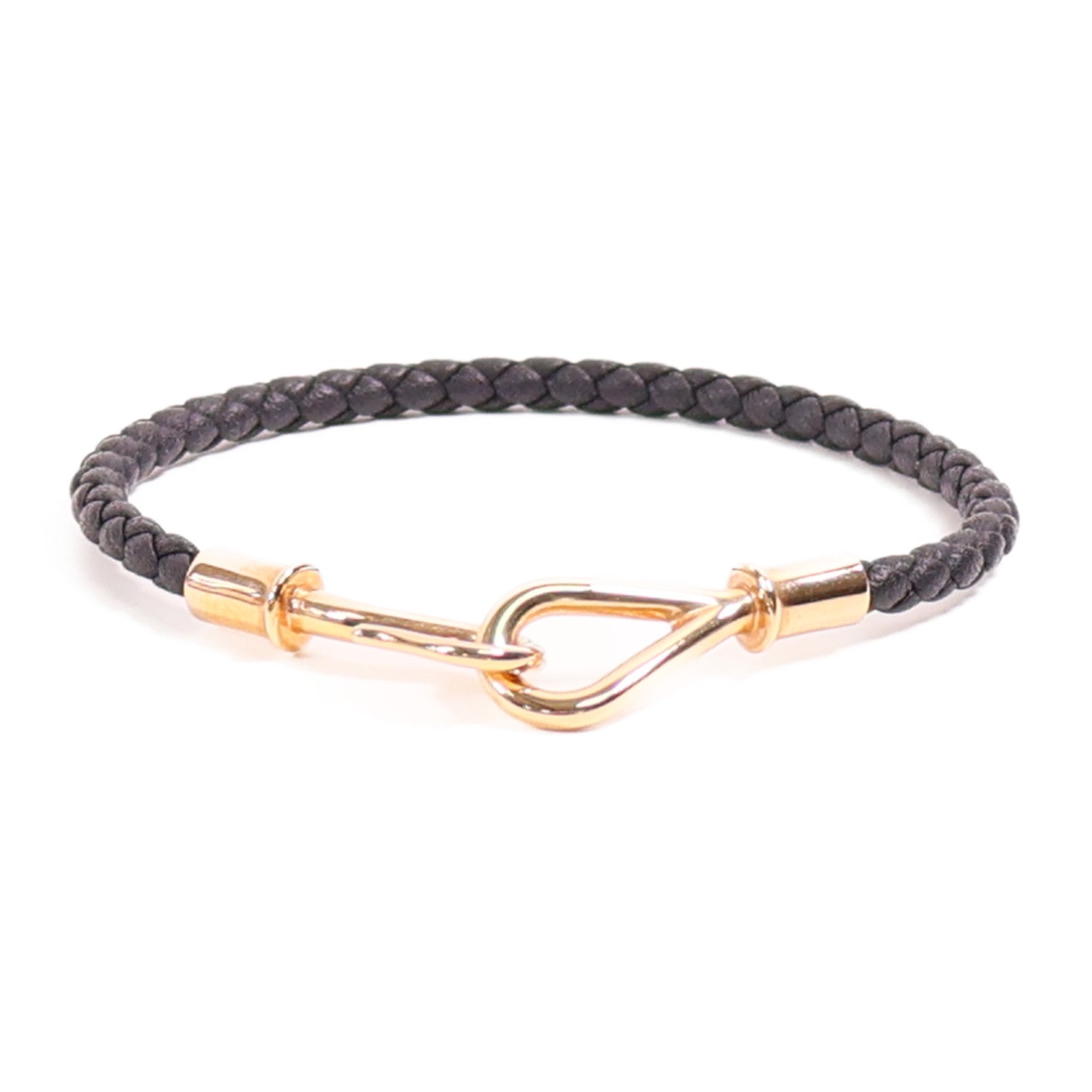 HERMES 【激減優惠】Swift皮革Jumbo H Bracelet金扣手鐲Noir