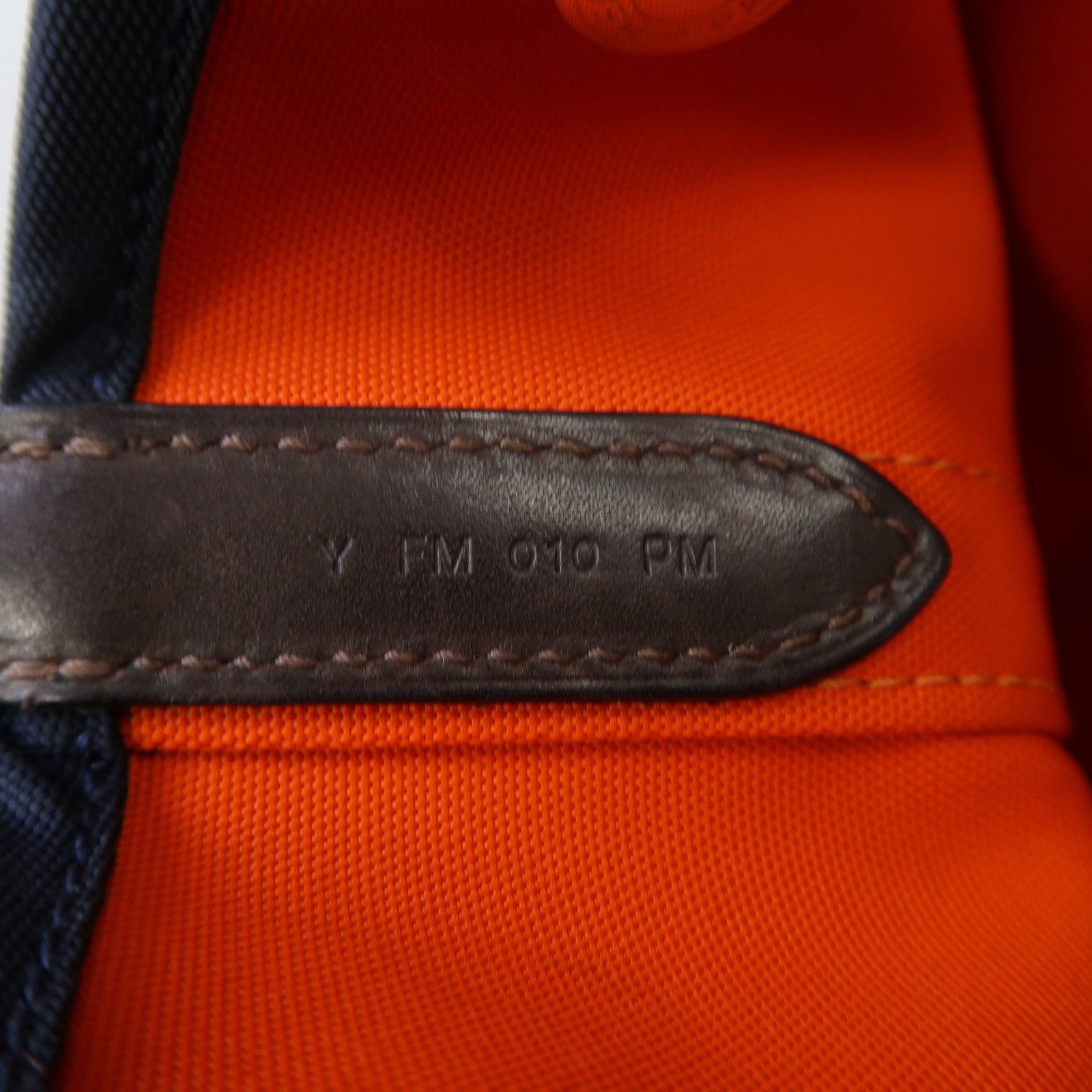 HERMES 帆布The Grooming Bag銀扣手挽肩背兩用袋藍色/火焰橘色