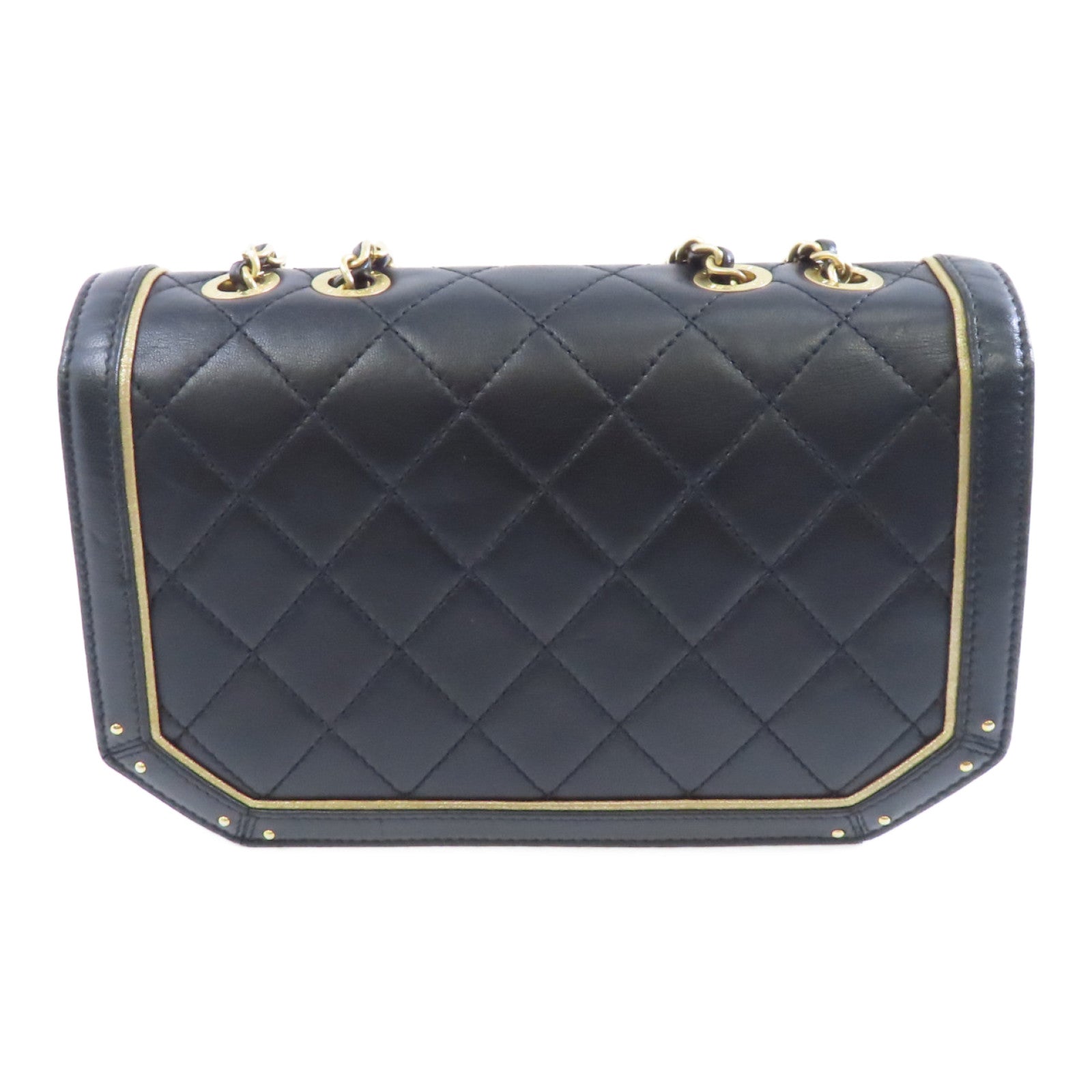 CHANEL 【激減優惠】菱格羊皮皮革Chain Shoulder Bag金扣鏈帶肩背袋黑色