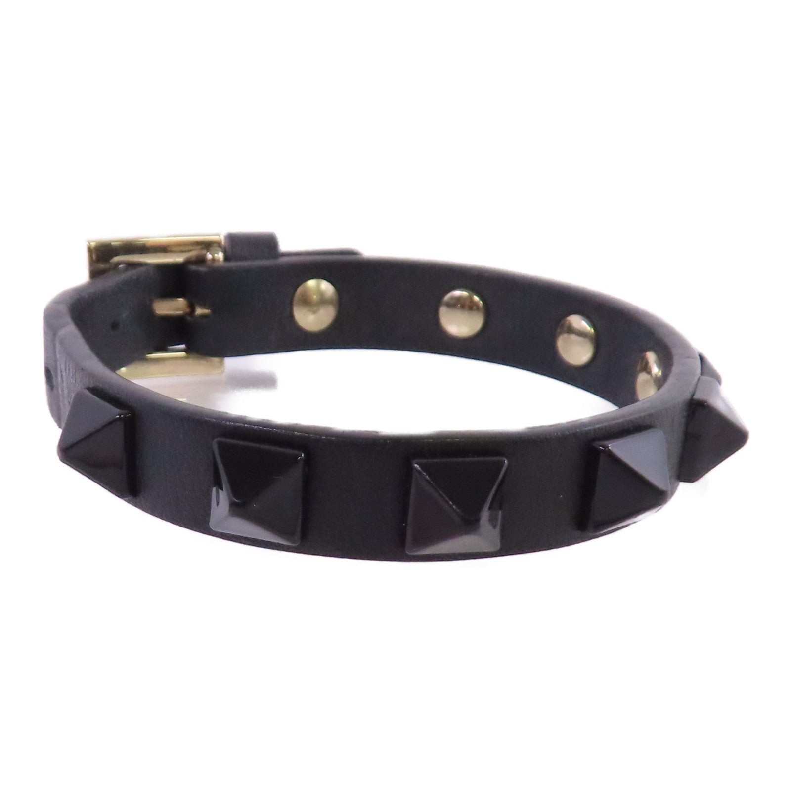 Valentino 牛皮皮革/金屬Rockstud Leather Bracelet手鏈