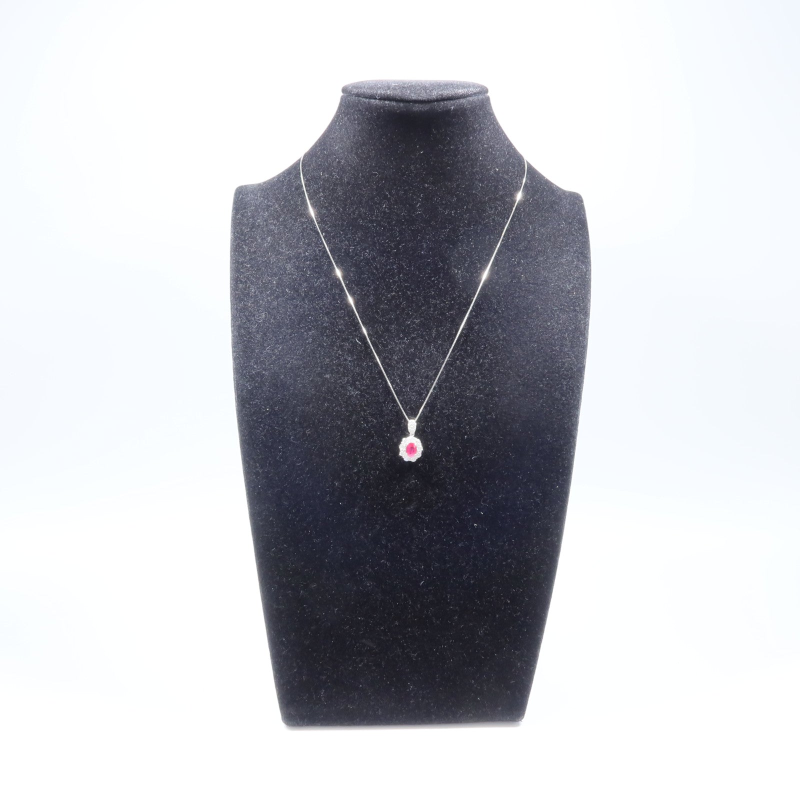JEWELRY PT900/PT850鉑金Ruby Diamond Necklace紅寶石/鑽石項鍊