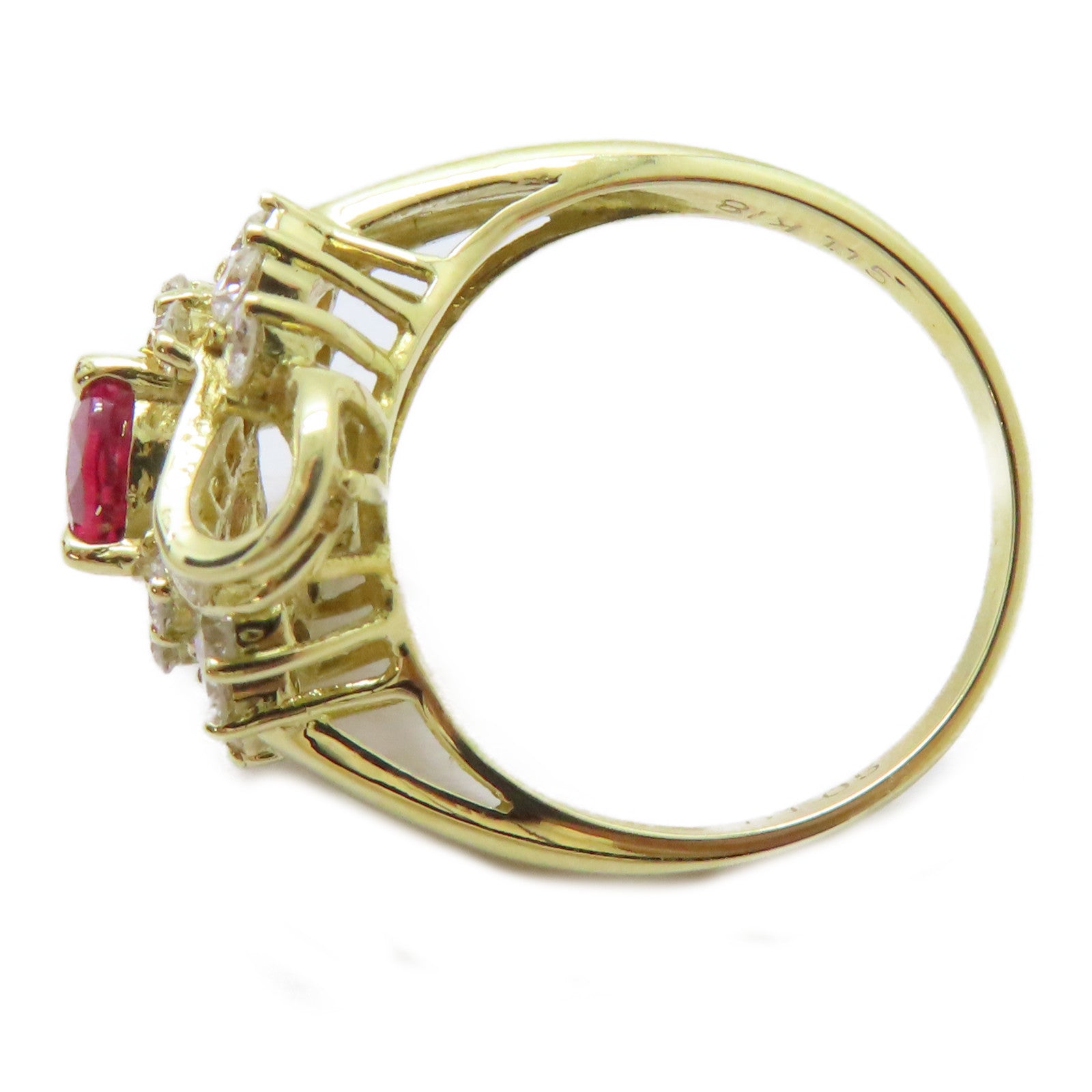 JEWELRY 18K黃金/1.15ct紅寶石/1.05ct鑽石Ruby Ring戒指US#6.25