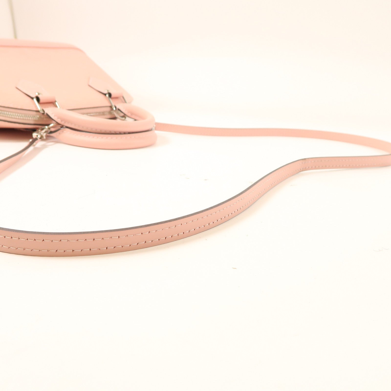 LOUIS VUITTON Epi Alma BB銀扣手挽肩背兩用袋粉紅色