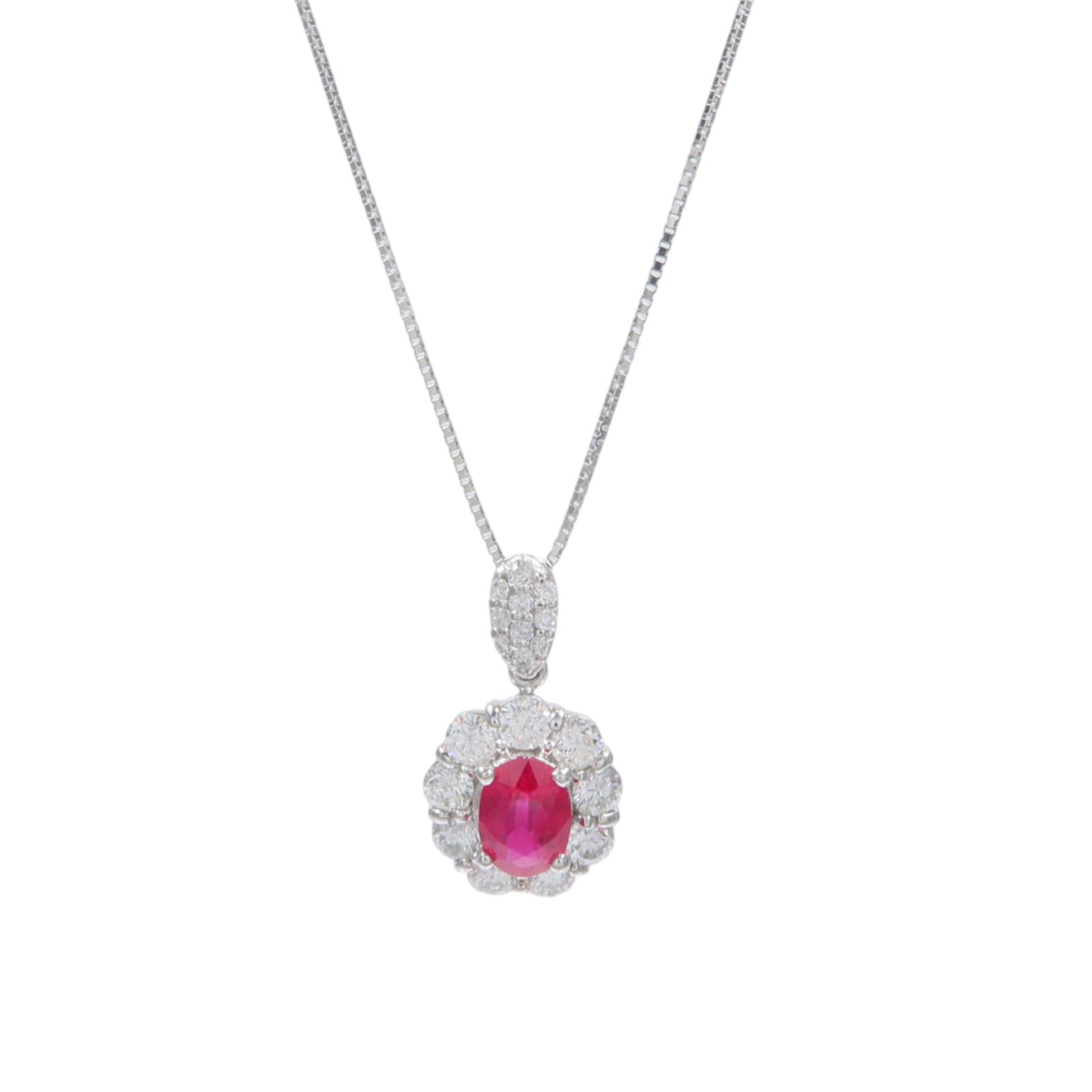 JEWELRY PT900/PT850鉑金Ruby Diamond Necklace紅寶石/鑽石項鍊