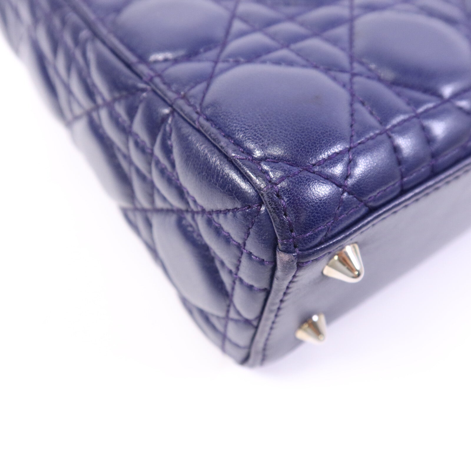 Dior 羊皮皮革Lady Dior Small銀扣手挽肩背兩用袋