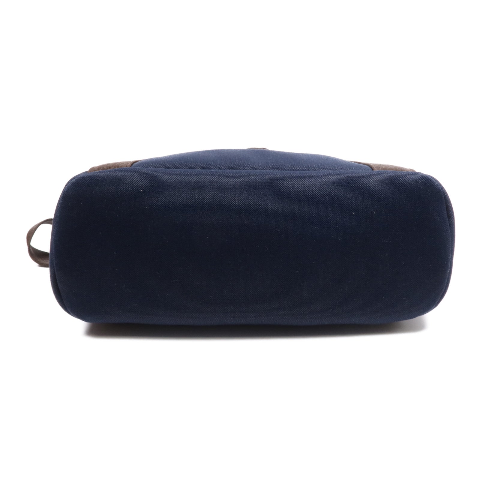 HERMES 【激減優惠】帆布Sac De Pansage Groom銀扣手挽肩背兩用袋Bleu Indigo/Feu