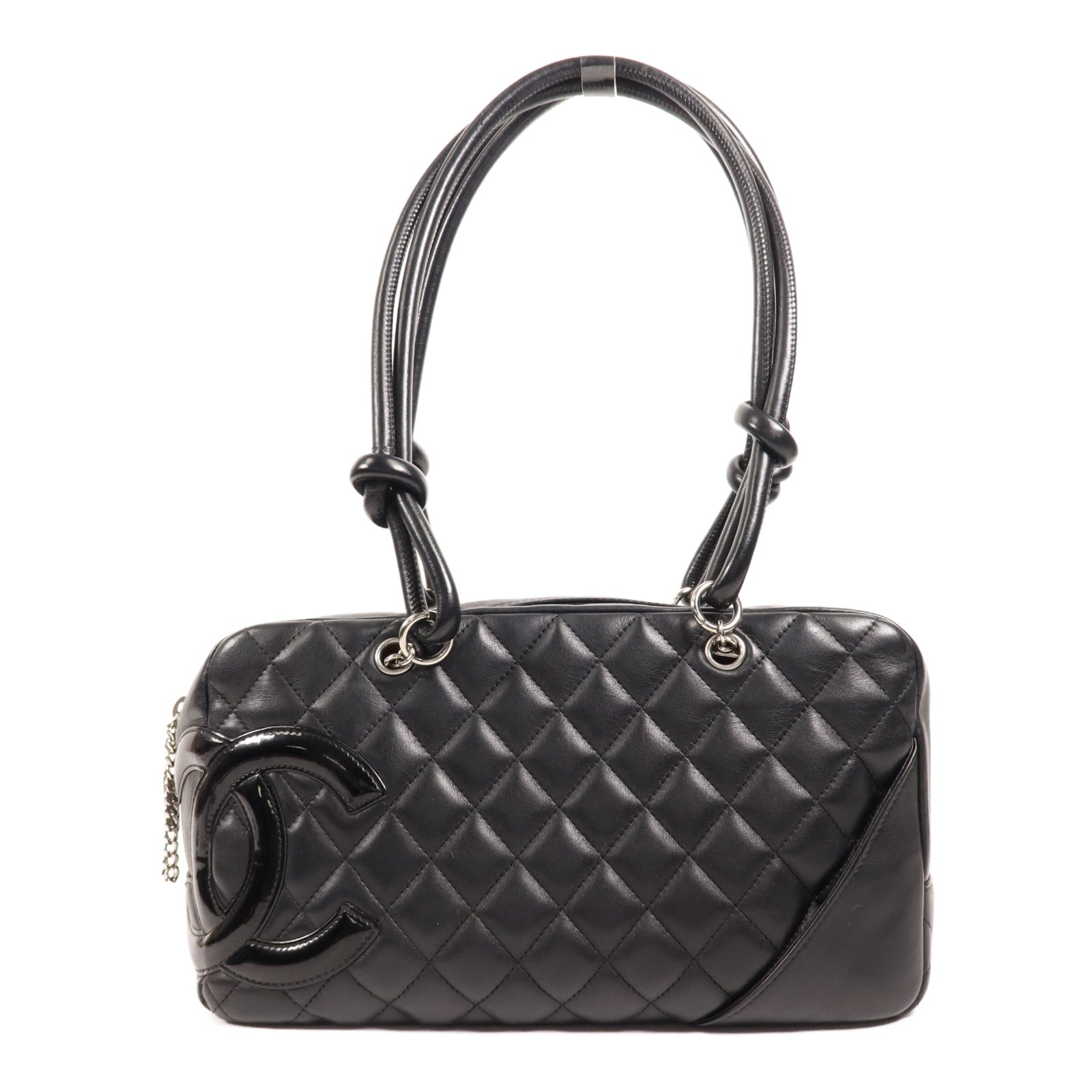 CHANEL 羊皮皮革Cambon Bag銀扣肩背袋