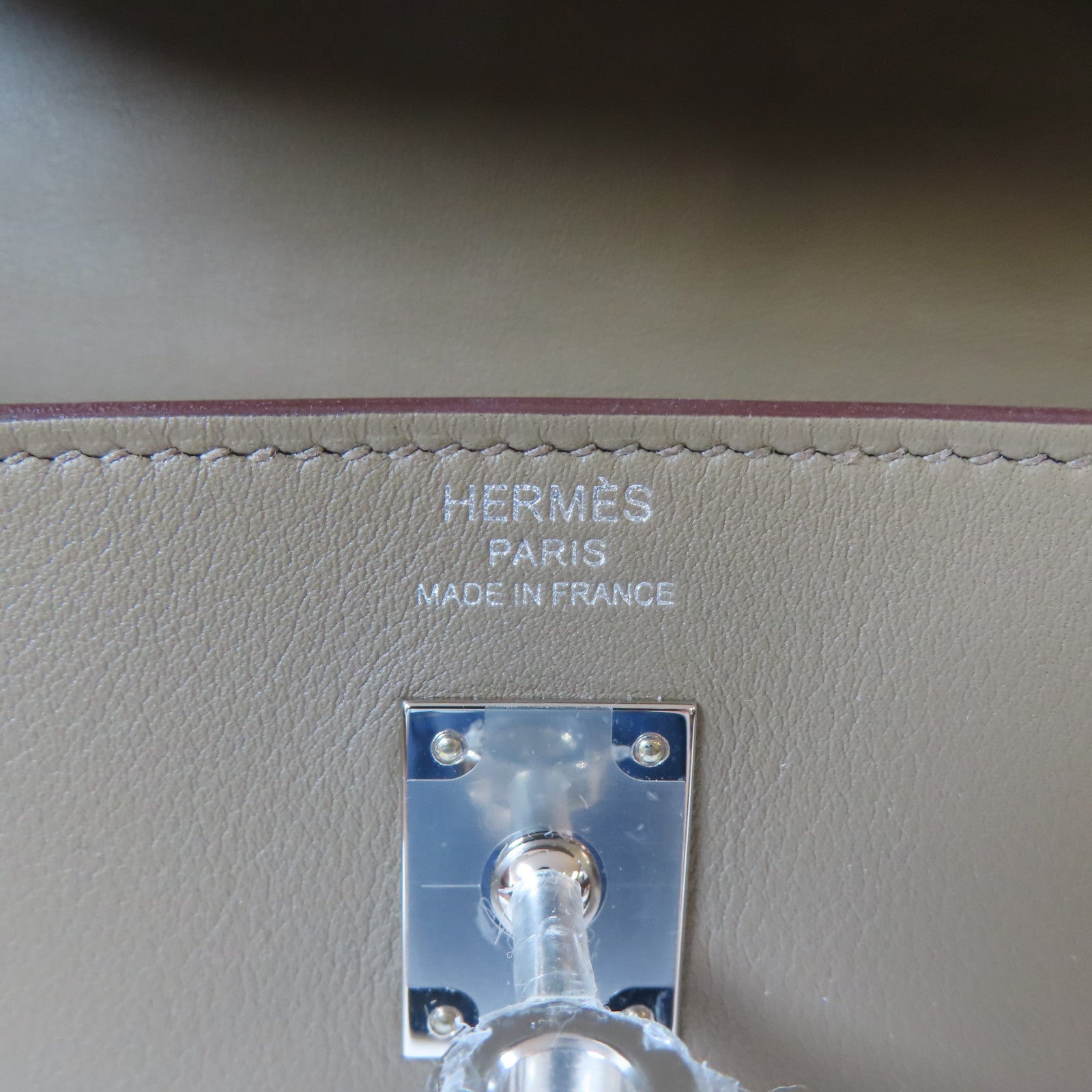 HERMES 【激減優惠】Swift皮革Kelly Moove銀扣皮革肩背袋大象灰色
