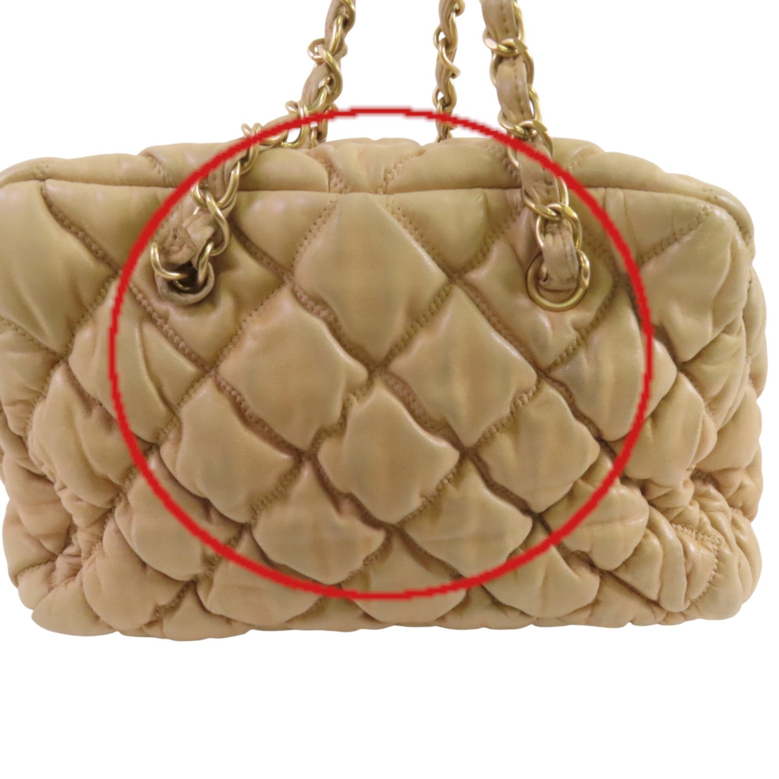 CHANEL 羊皮皮革Chain Shoulder金扣鏈帶肩背袋