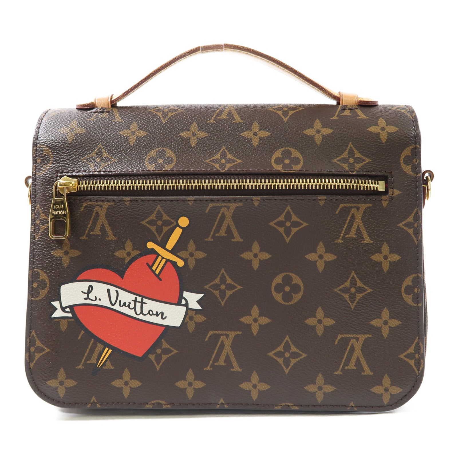 LOUIS VUITTON Monogram Patches Pochette Metis金扣手挽肩背兩用袋啡色