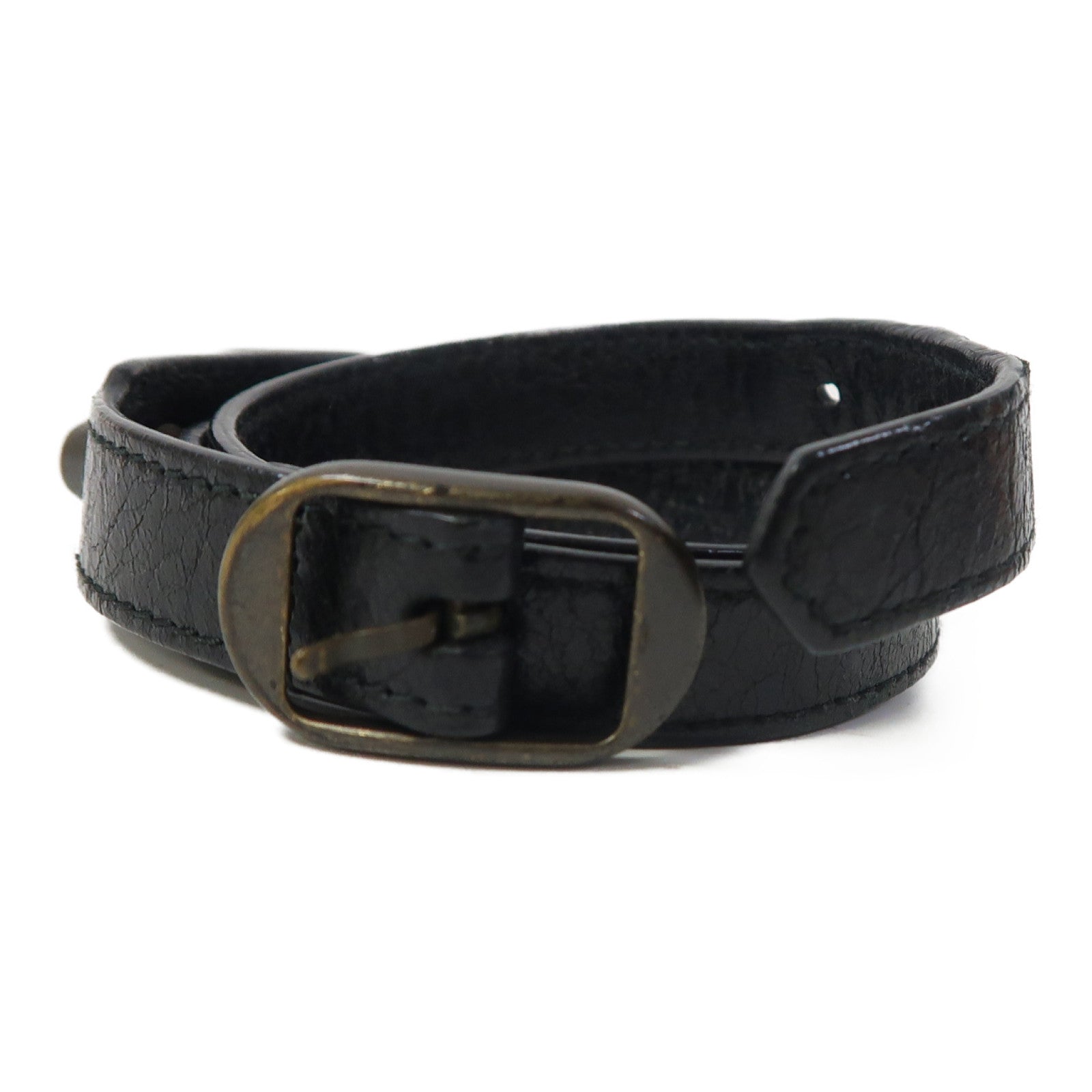 BALENCIAGA 【激減優惠】皮革Triple Tour Bracelet手鐲黑色