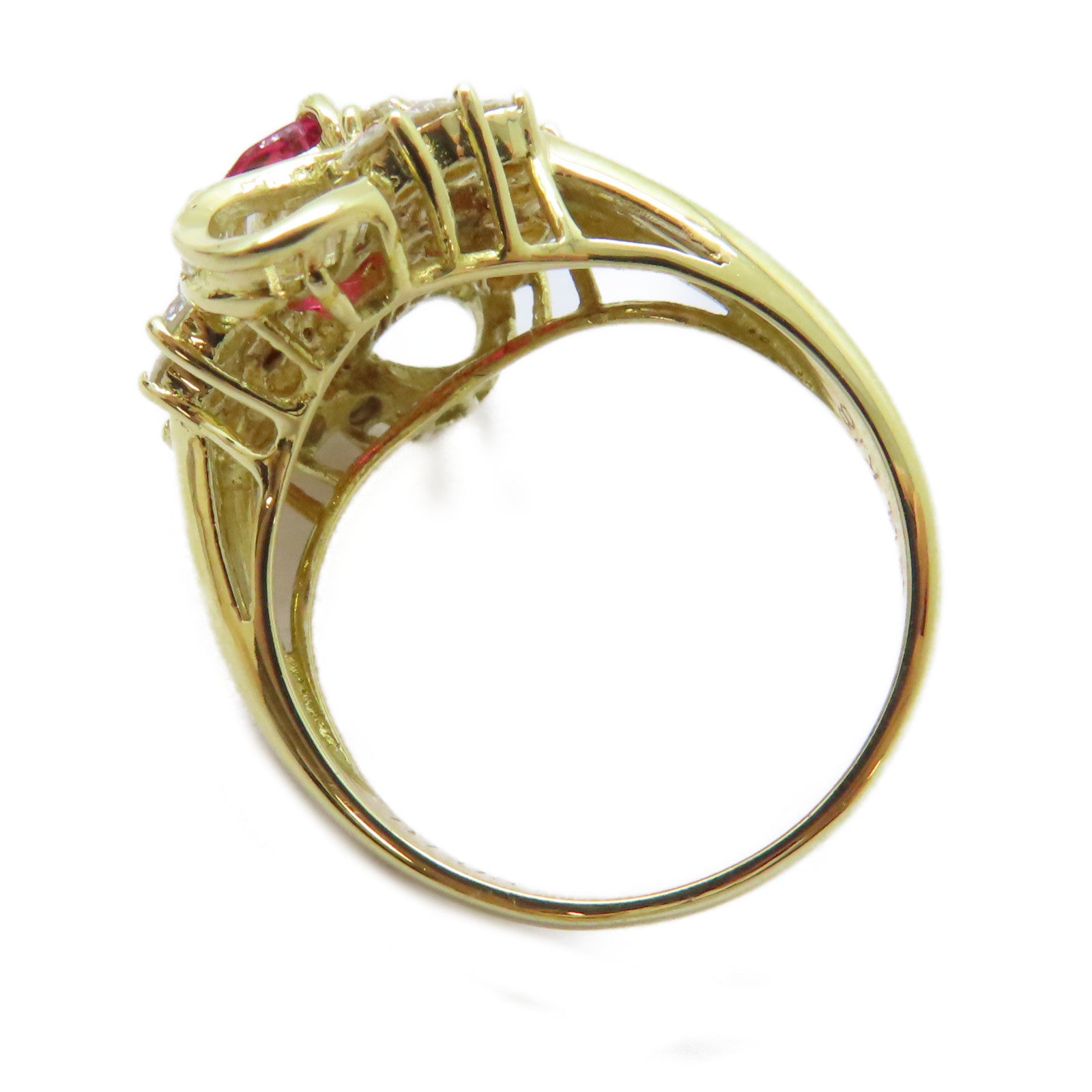 JEWELRY 18K黃金/1.15ct紅寶石/1.05ct鑽石Ruby Ring戒指US#6.25