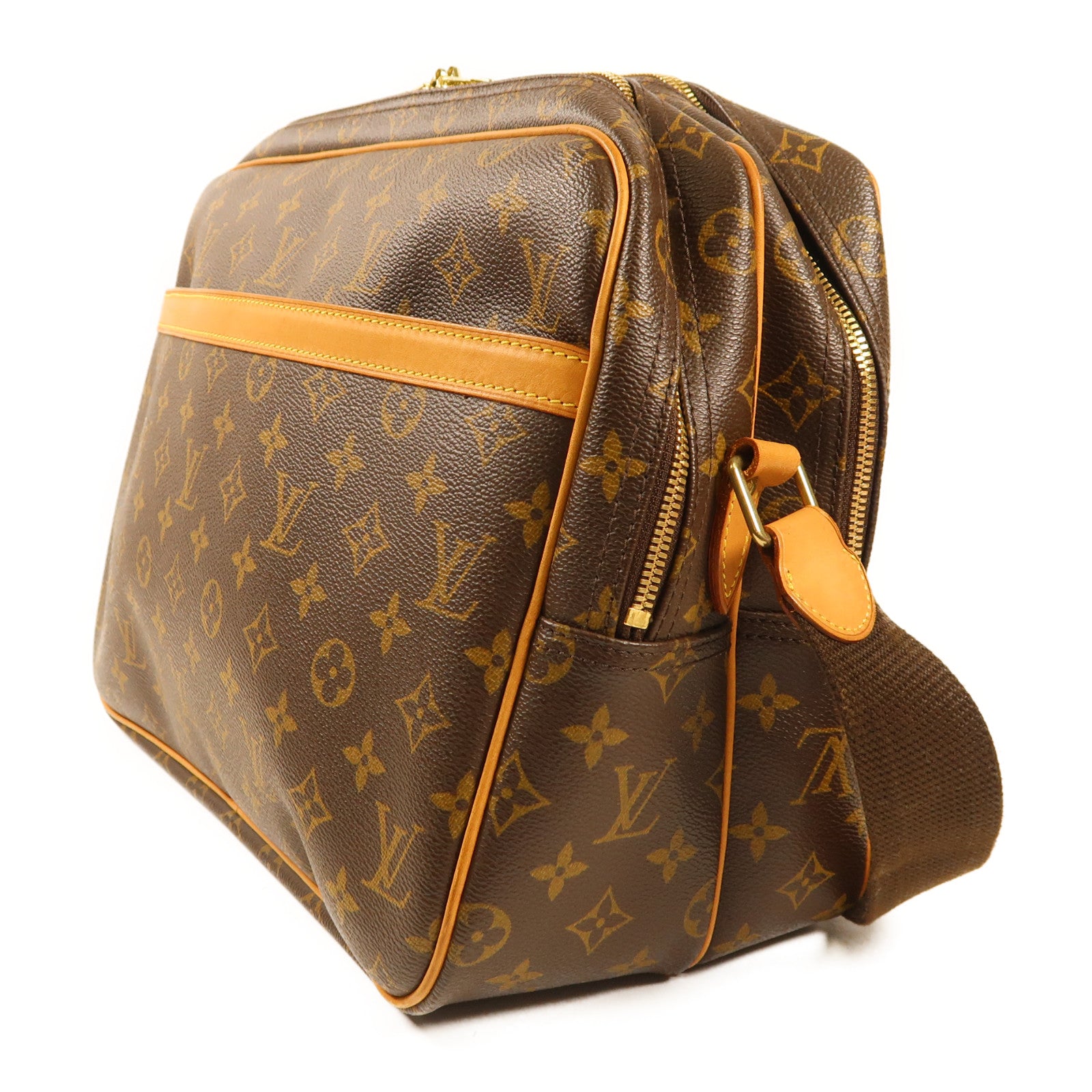 LOUIS VUITTON Monogram Reporter GM金扣肩背袋